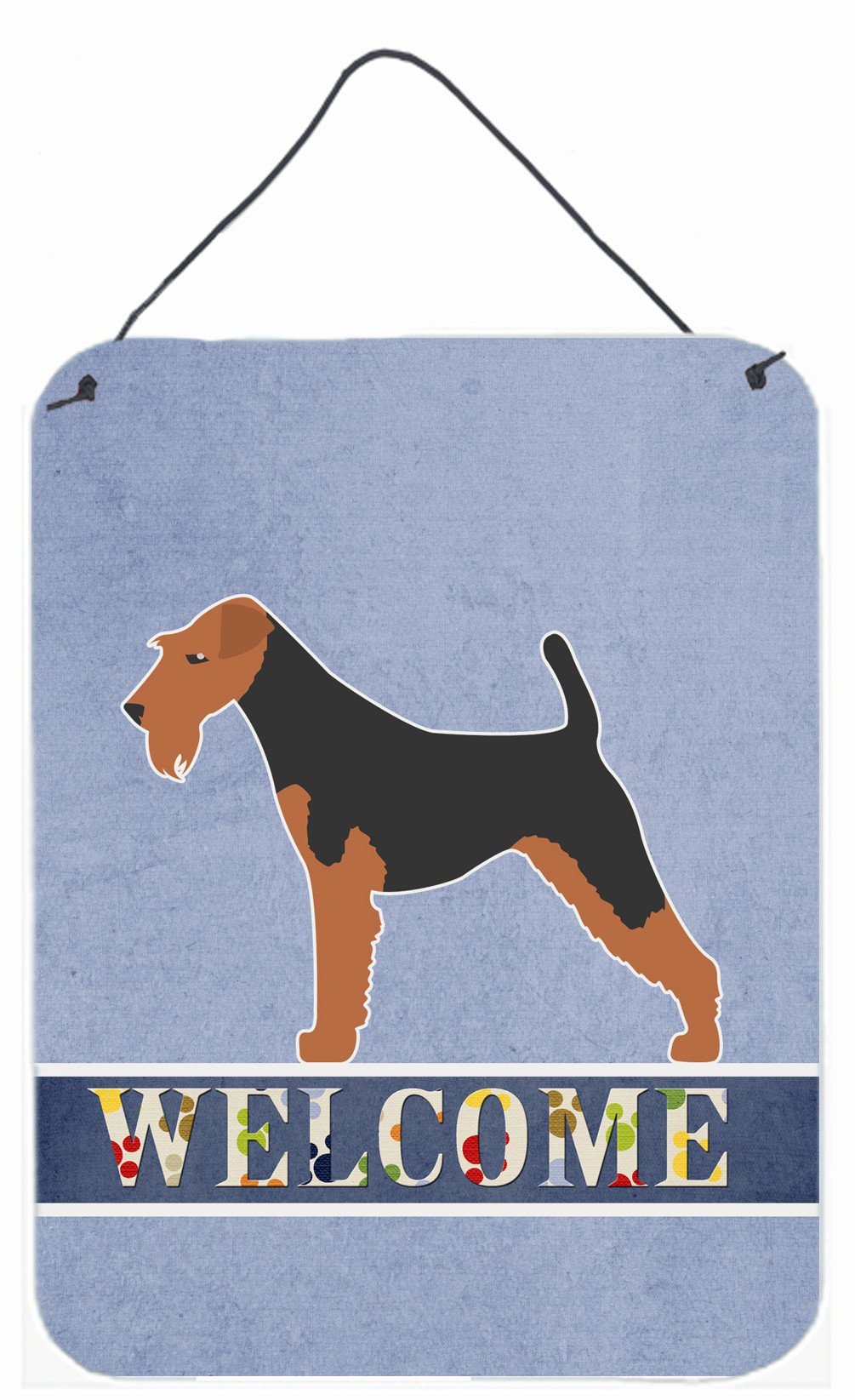 Airedale Terrier Welcome Wall or Door Hanging Prints BB5561DS1216 by Caroline's Treasures