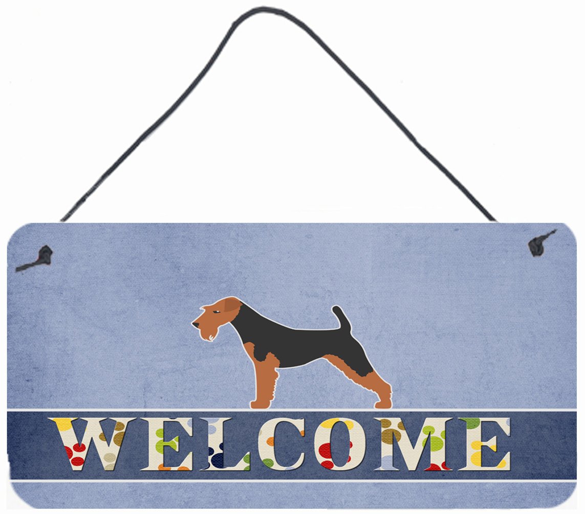 Airedale Terrier Welcome Wall or Door Hanging Prints BB5561DS812 by Caroline's Treasures