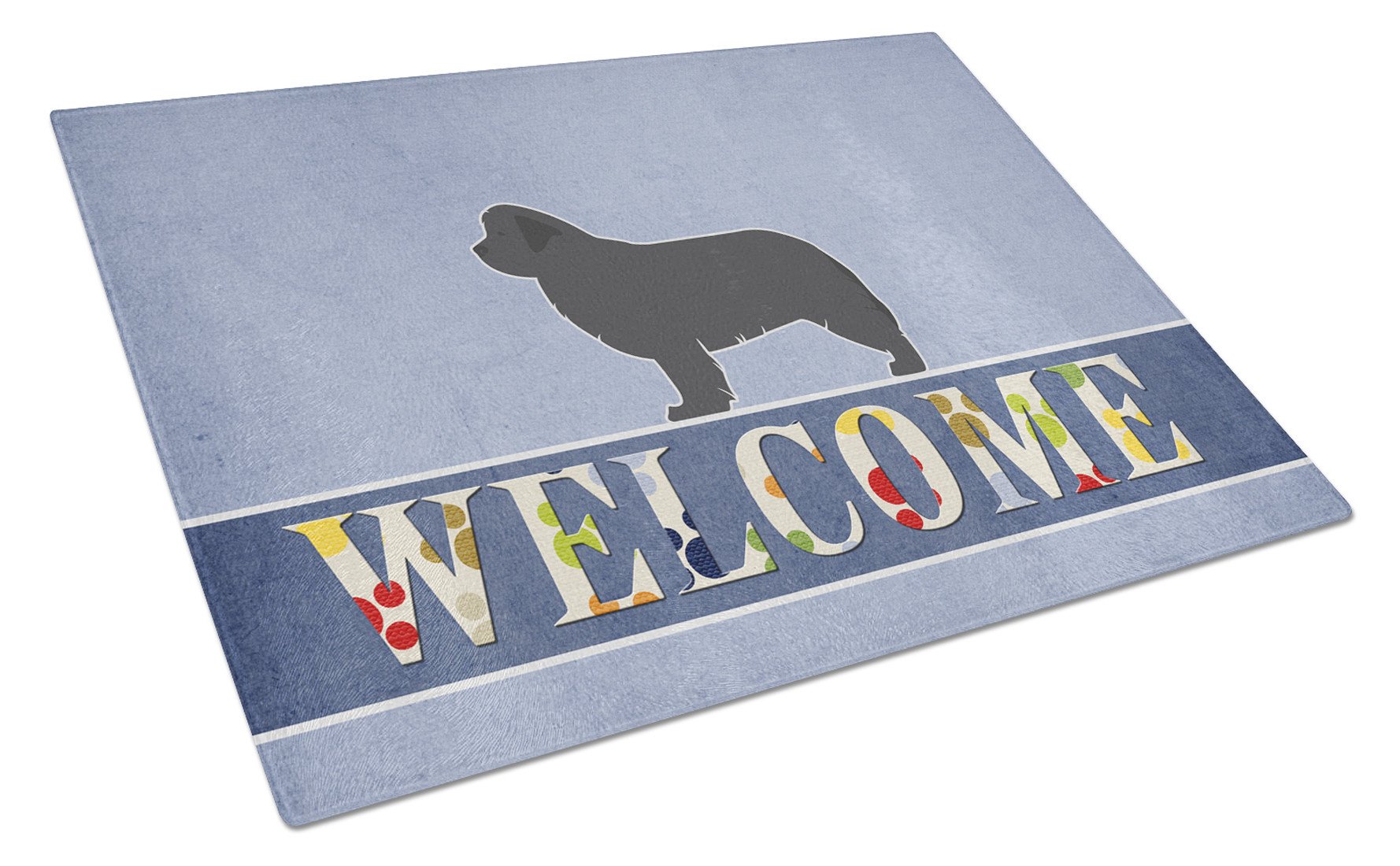 Newfoundland Welcome Glass Cutting Board Large BB5568LCB by Caroline's Treasures