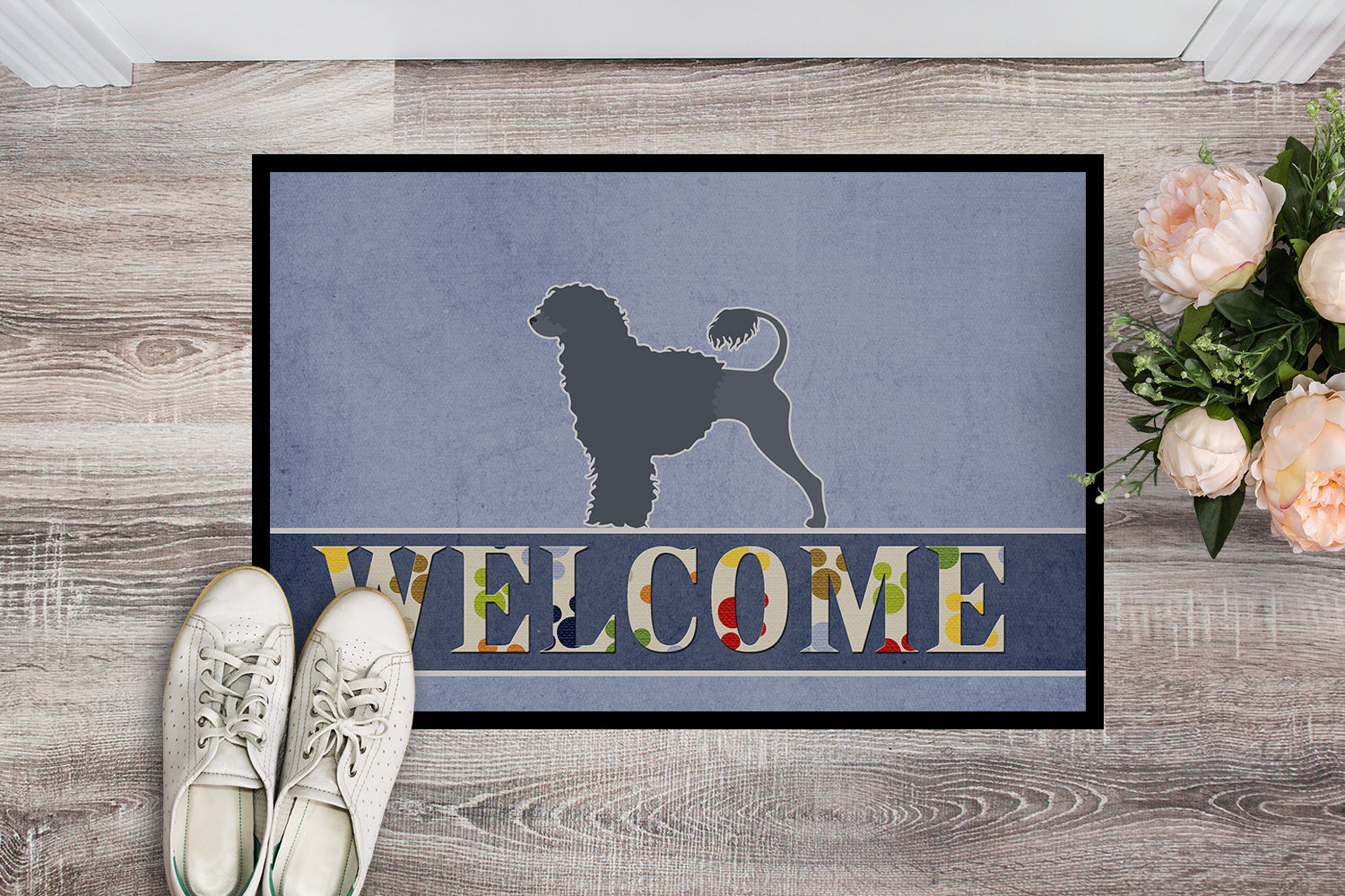 Portuguese Water Dog Welcome Indoor or Outdoor Mat 18x27 BB5572MAT - the-store.com