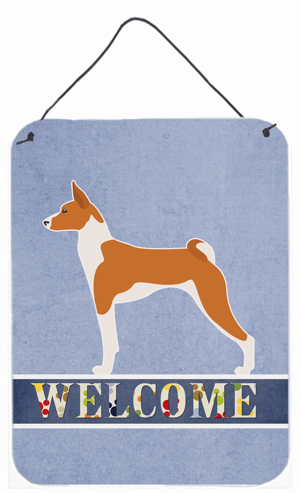 Basenji Welcome Wall or Door Hanging Prints BB5578DS1216 by Caroline's Treasures