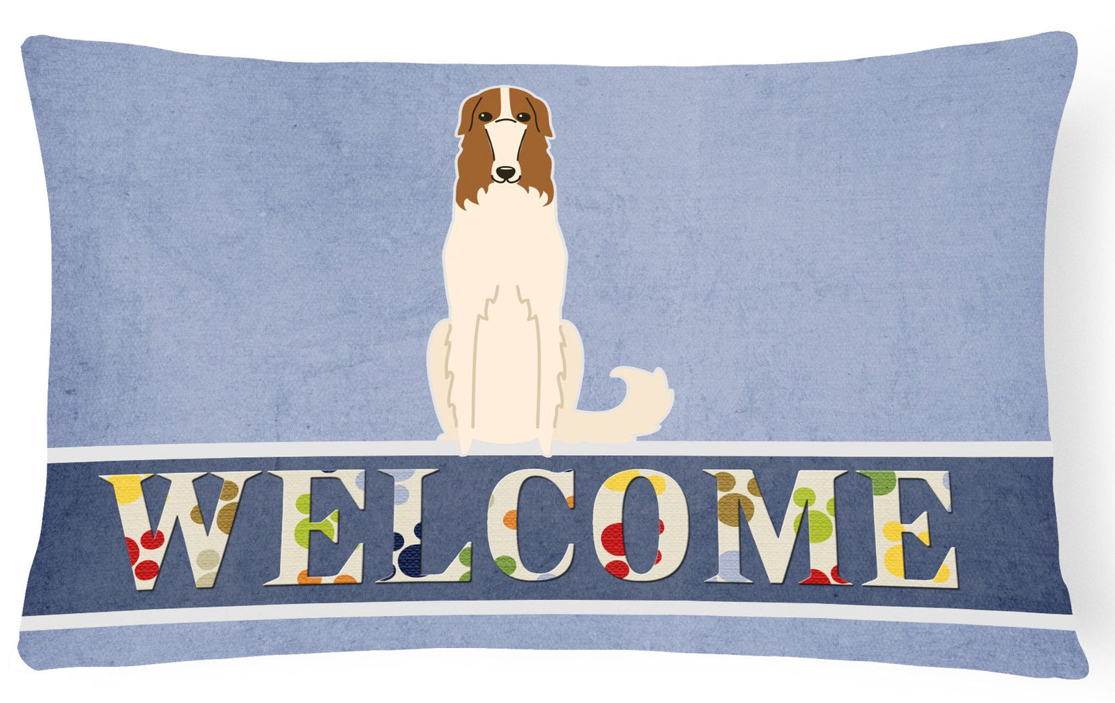 Borzoi Welcome Canvas Fabric Decorative Pillow BB5604PW1216 by Caroline's Treasures