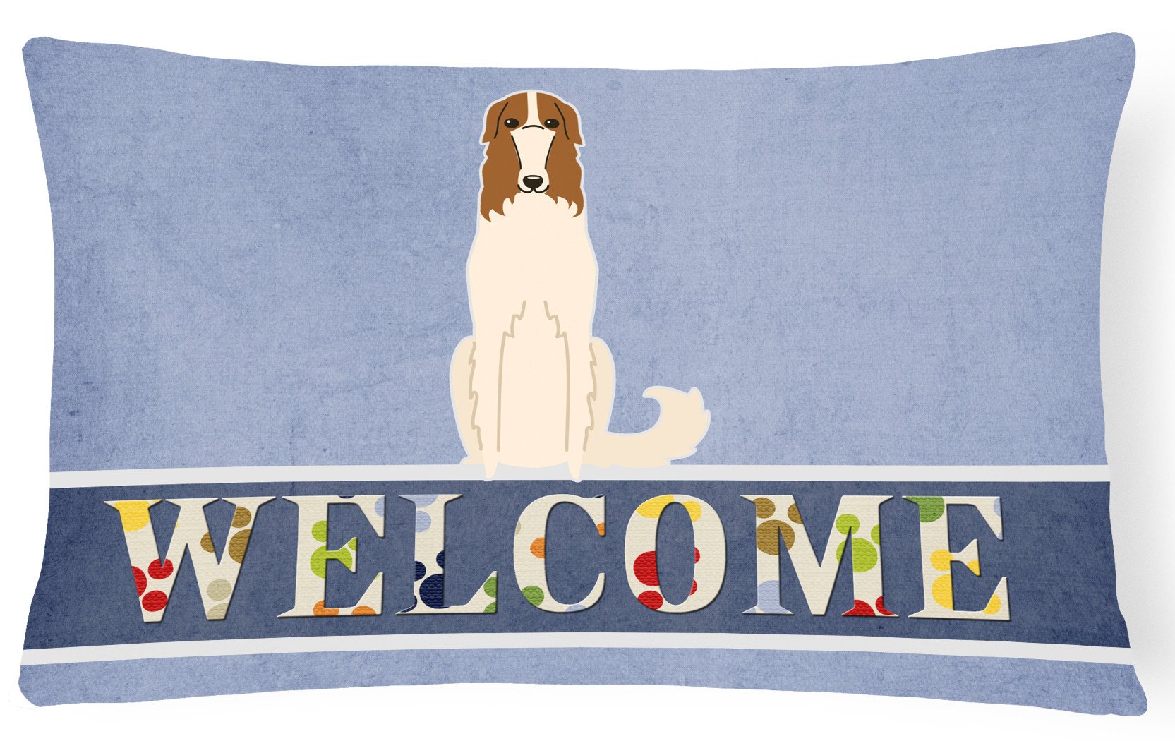 Borzoi Welcome Canvas Fabric Decorative Pillow BB5604PW1216 by Caroline's Treasures