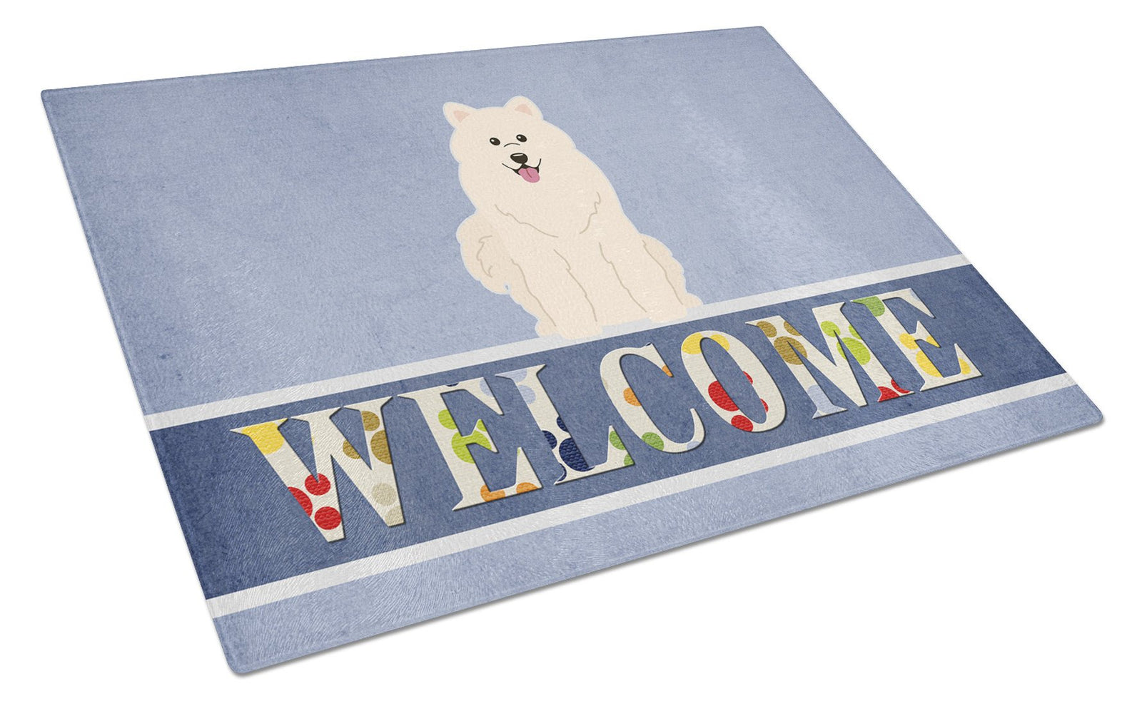 Samoyed Welcome Glass Cutting Board Large BB5611LCB by Caroline's Treasures
