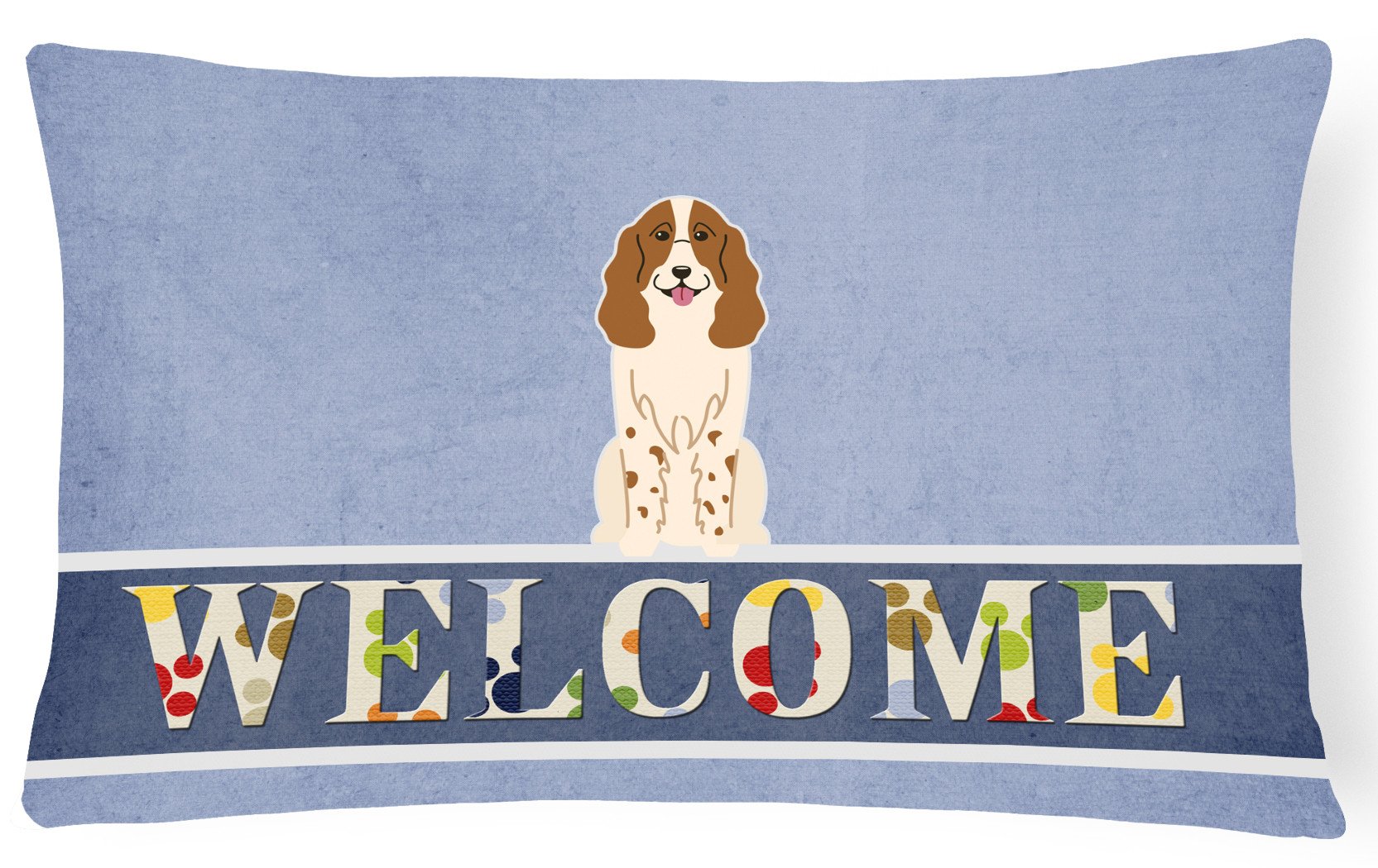 Russian Spaniel Welcome Canvas Fabric Decorative Pillow BB5612PW1216 by Caroline's Treasures