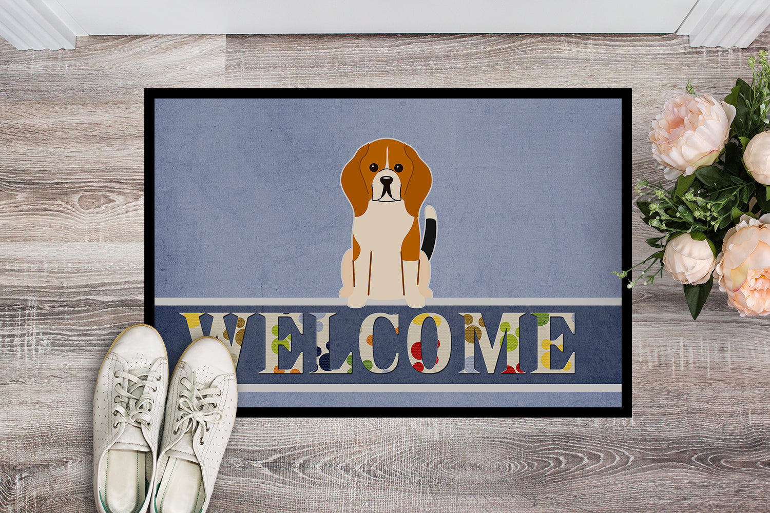 Beagle Tricolor Welcome Indoor or Outdoor Mat 18x27 BB5621MAT - the-store.com