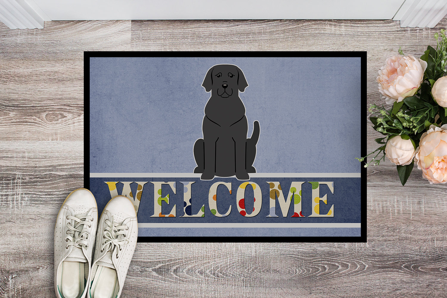 Black Labrador Welcome Indoor or Outdoor Mat 18x27 BB5638MAT - the-store.com