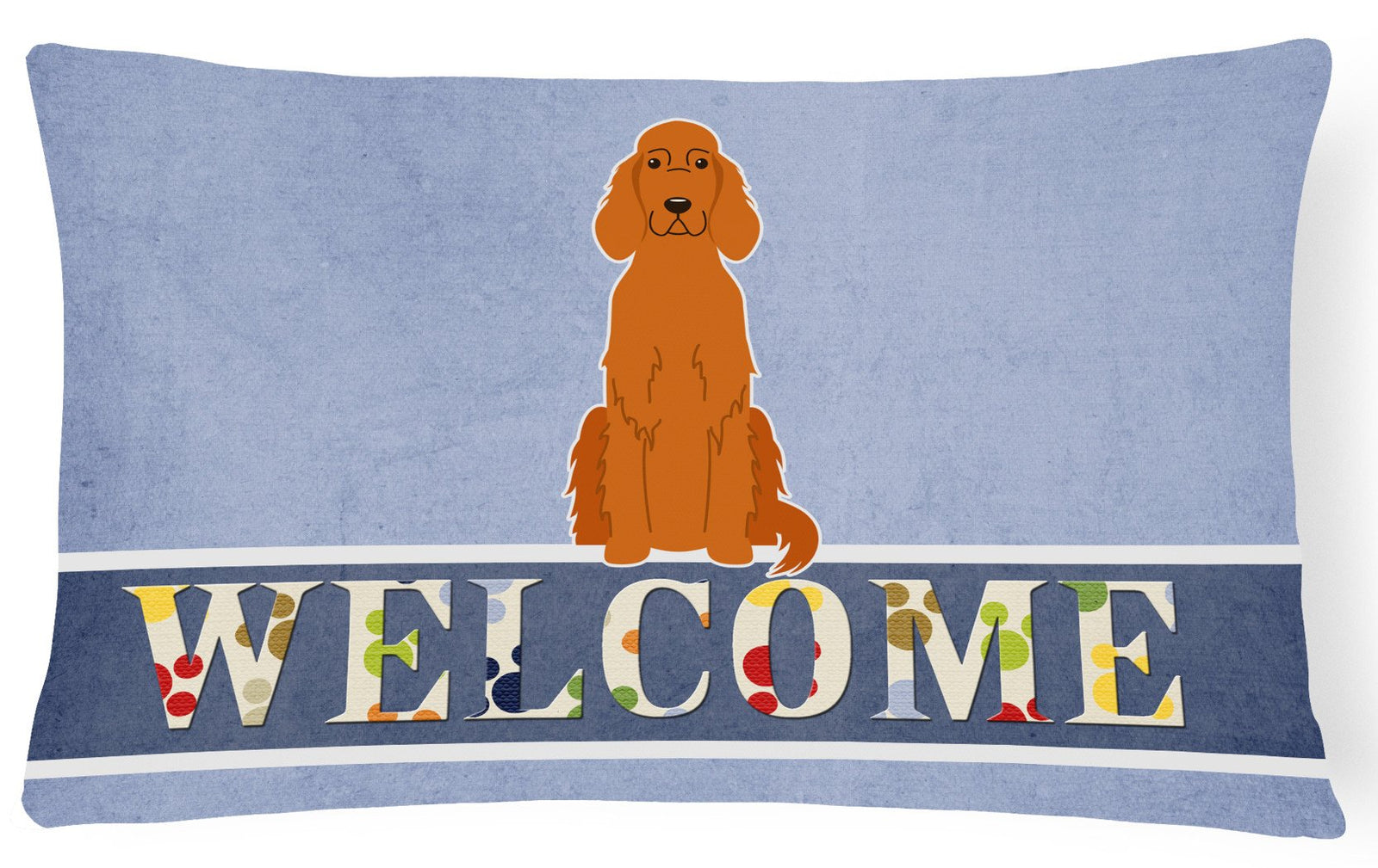 Irish Setter Welcome Canvas Fabric Decorative Pillow BB5645PW1216 by Caroline's Treasures