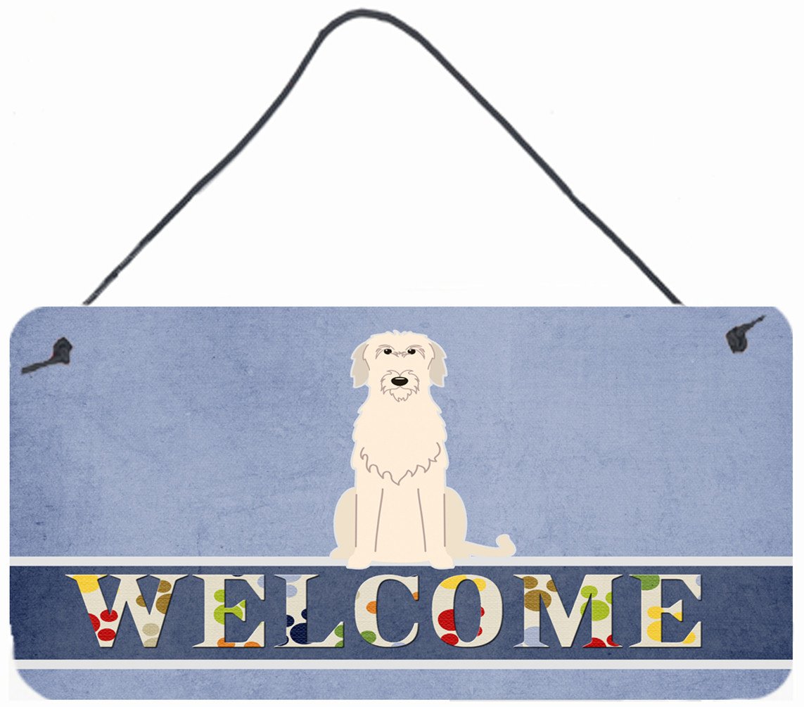 Irish Wolfhound Welcome Wall or Door Hanging Prints BB5646DS812 by Caroline's Treasures