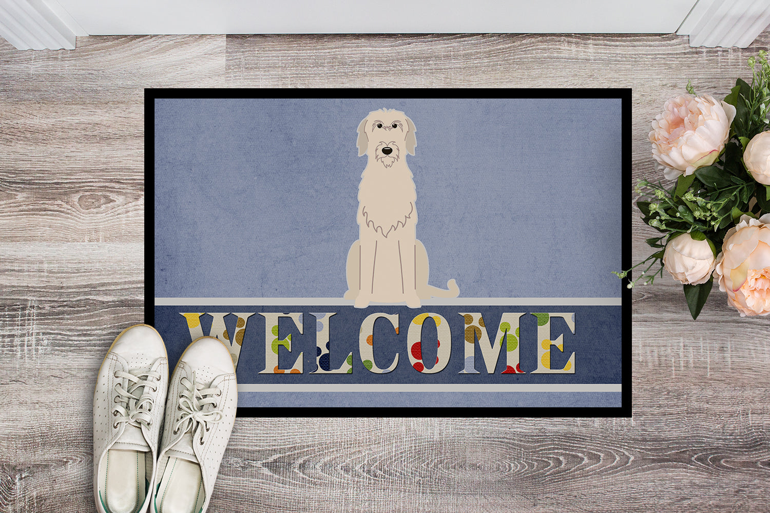 Irish Wolfhound Welcome Indoor or Outdoor Mat 18x27 BB5646MAT - the-store.com