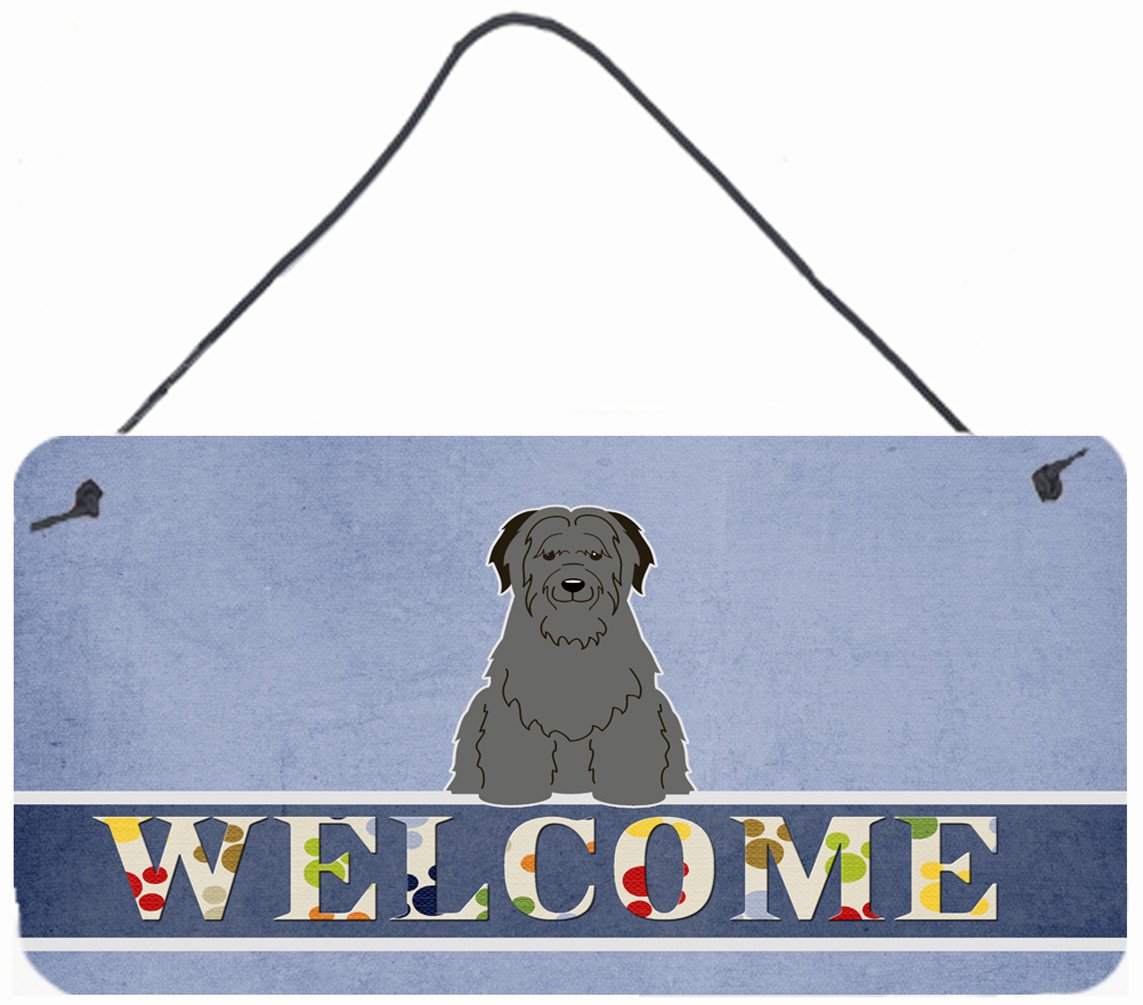 Briard Black Welcome Wall or Door Hanging Prints BB5662DS812 by Caroline's Treasures