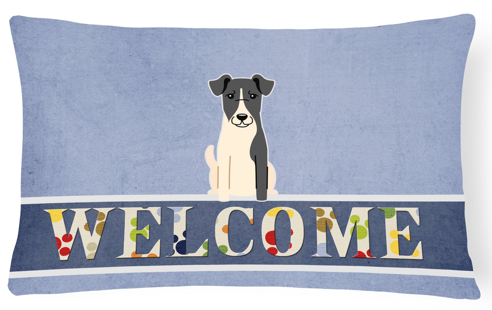 Smooth Fox Terrier Welcome Canvas Fabric Decorative Pillow BB5679PW1216 by Caroline's Treasures