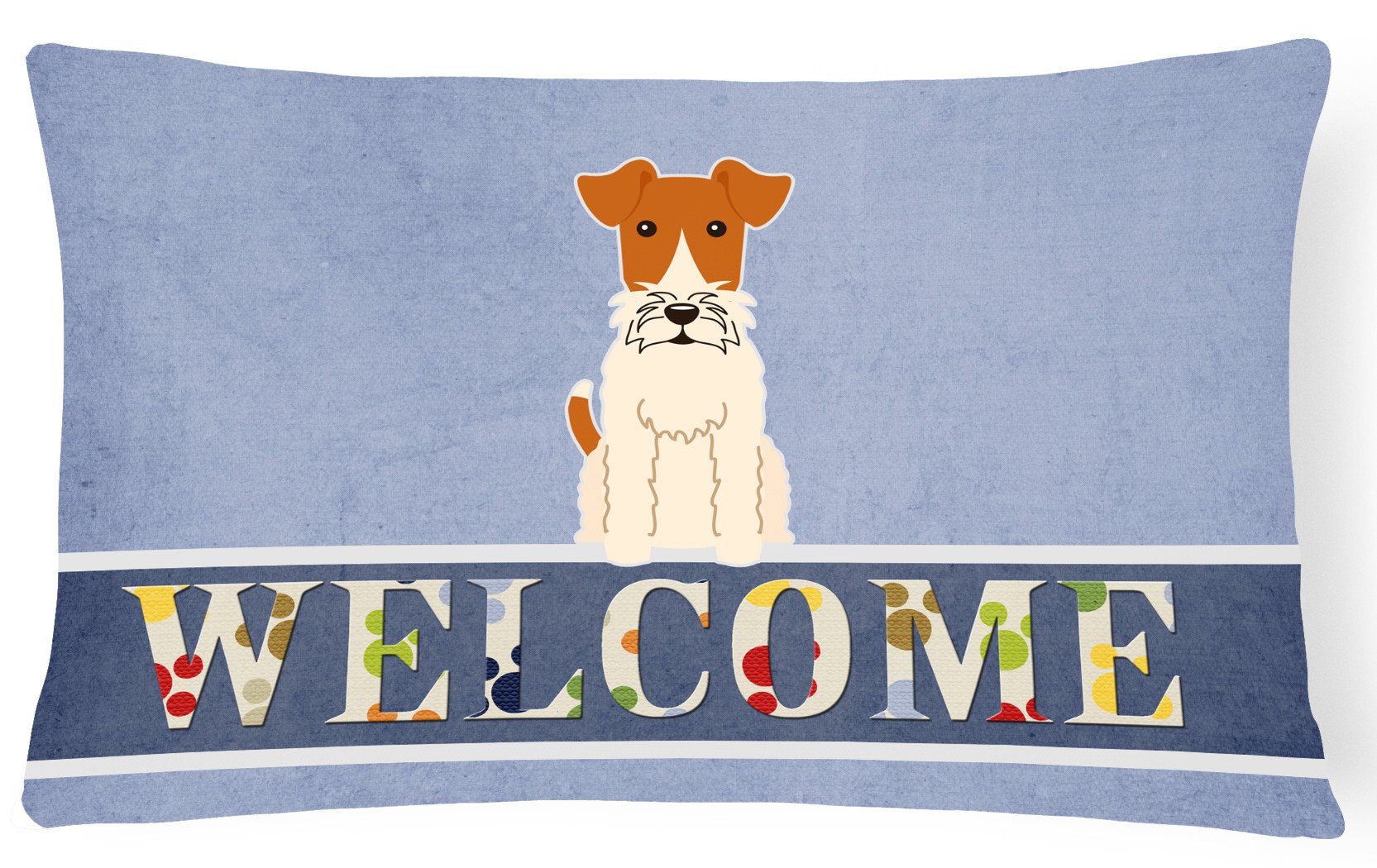 Wire Fox Terrier Welcome Canvas Fabric Decorative Pillow BB5682PW1216 by Caroline's Treasures