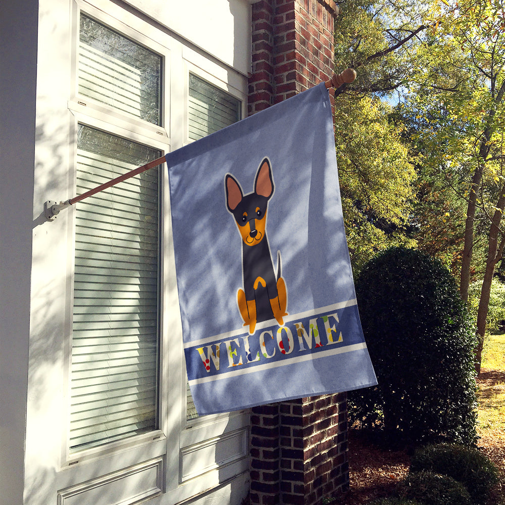 English Toy Terrier Welcome Flag Canvas House Size BB5690CHF
