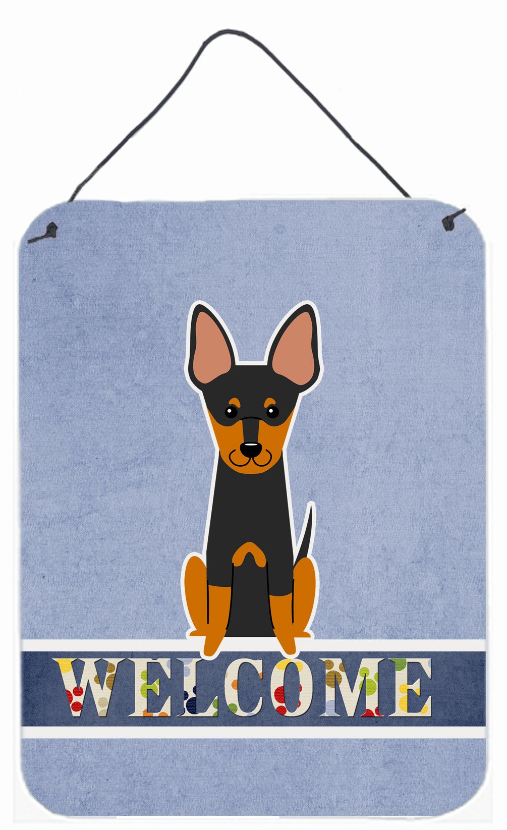 English Toy Terrier Welcome Wall or Door Hanging Prints BB5690DS1216 by Caroline's Treasures
