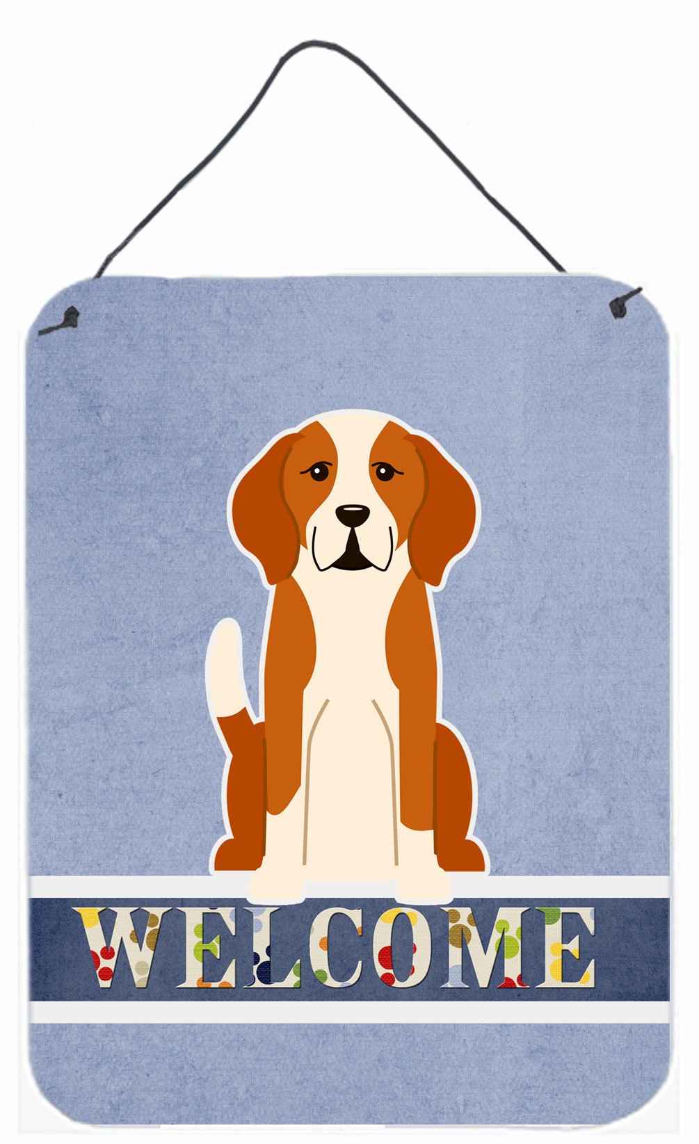 English Foxhound Welcome Wall or Door Hanging Prints BB5691DS1216 by Caroline's Treasures