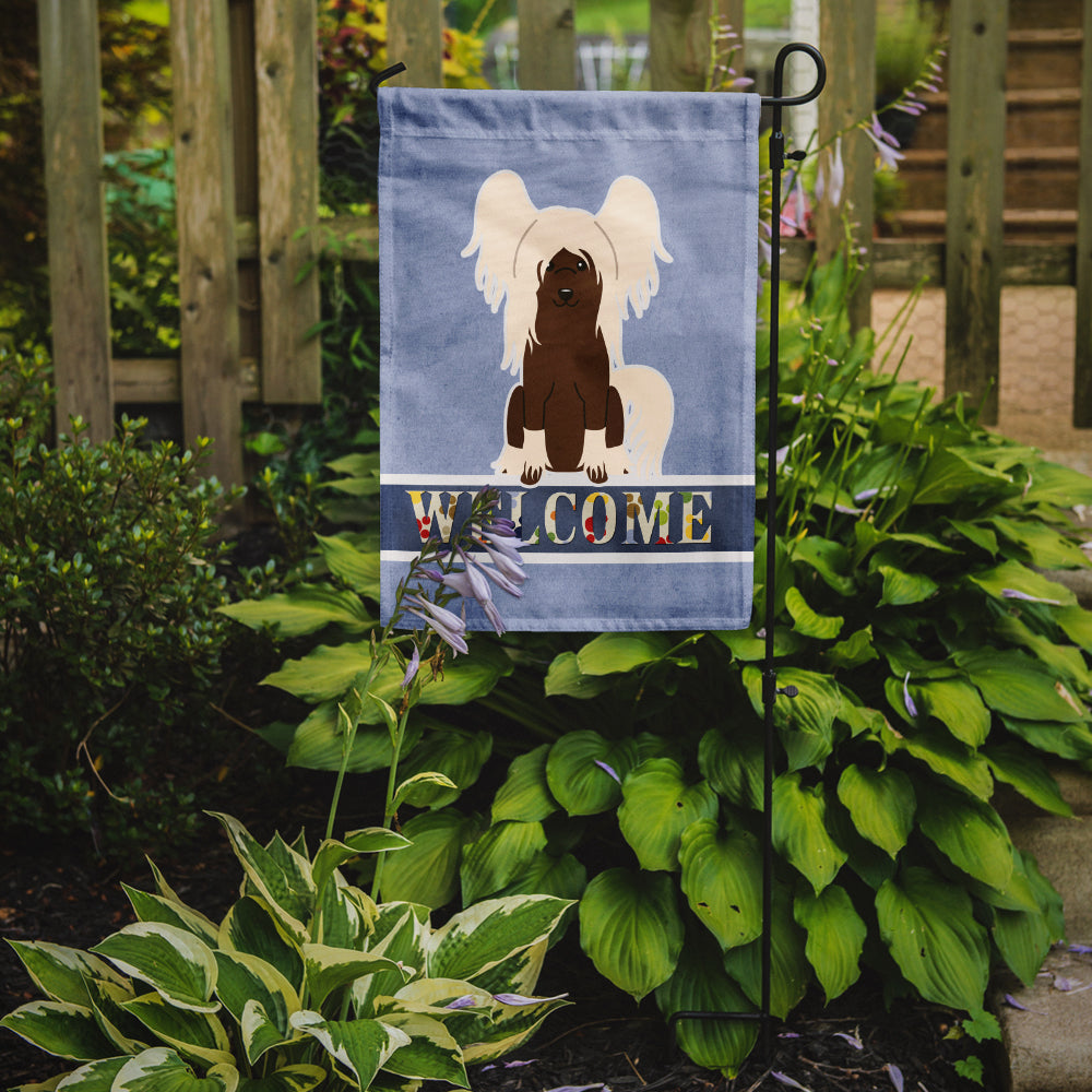 Chinese Crested Cream Welcome Flag Garden Size BB5694GF