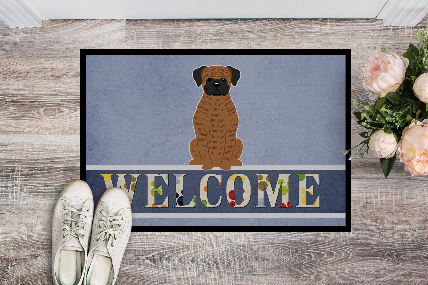 Brindle Boxer Welcome Indoor or Outdoor Mat 18x27 BB5698MAT - the-store.com