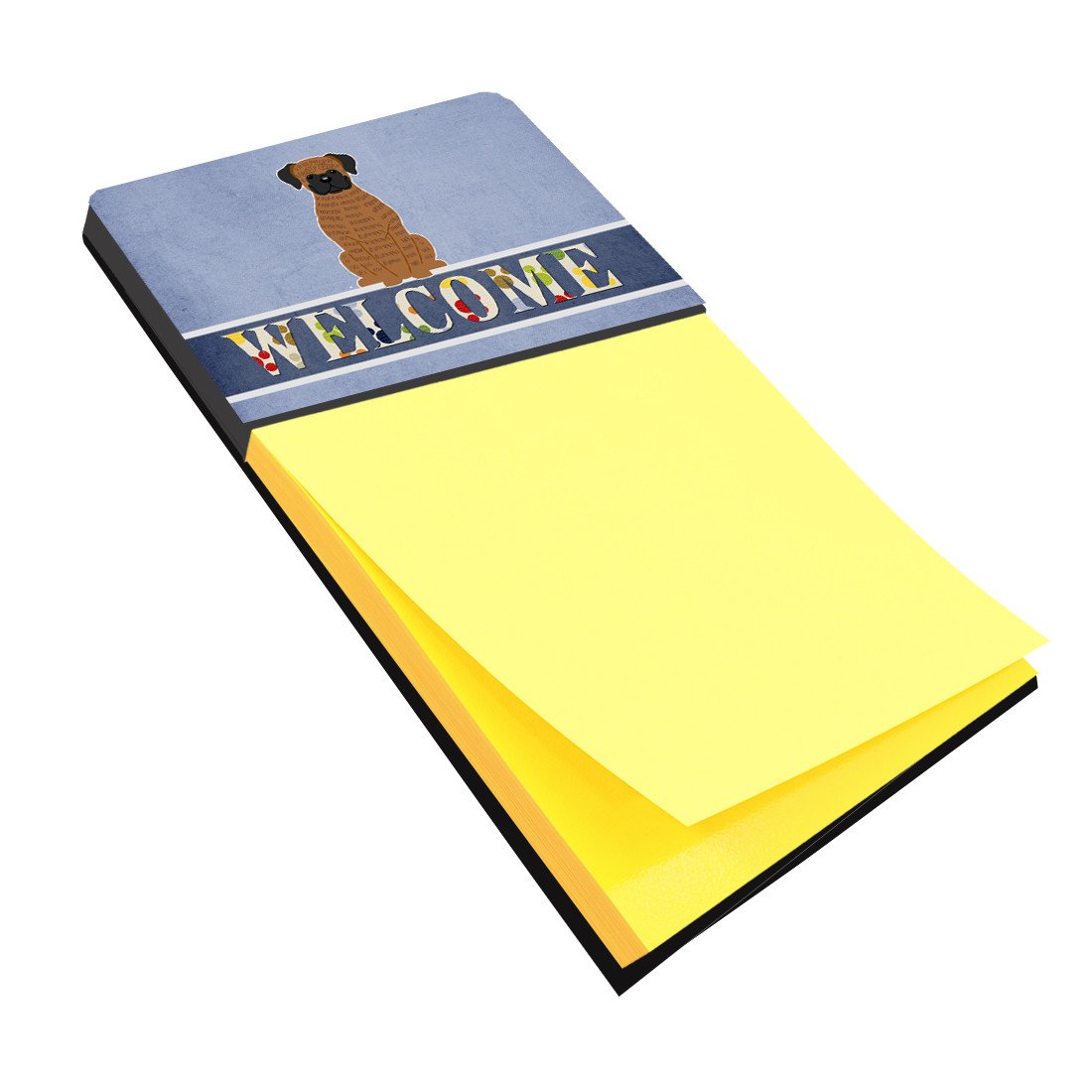 Brindle Boxer Welcome Sticky Note Holder BB5698SN by Caroline's Treasures