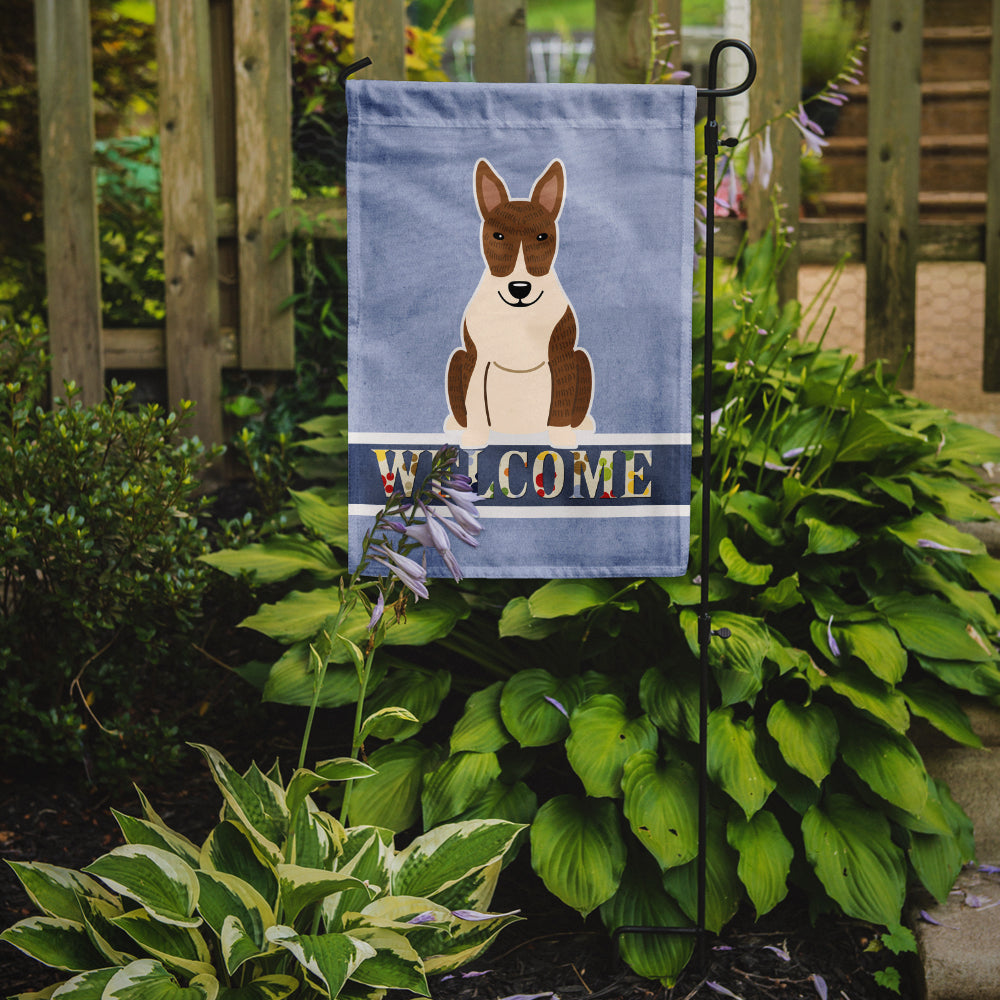 Bull Terrier Brindle Welcome Flag Garden Size BB5718GF