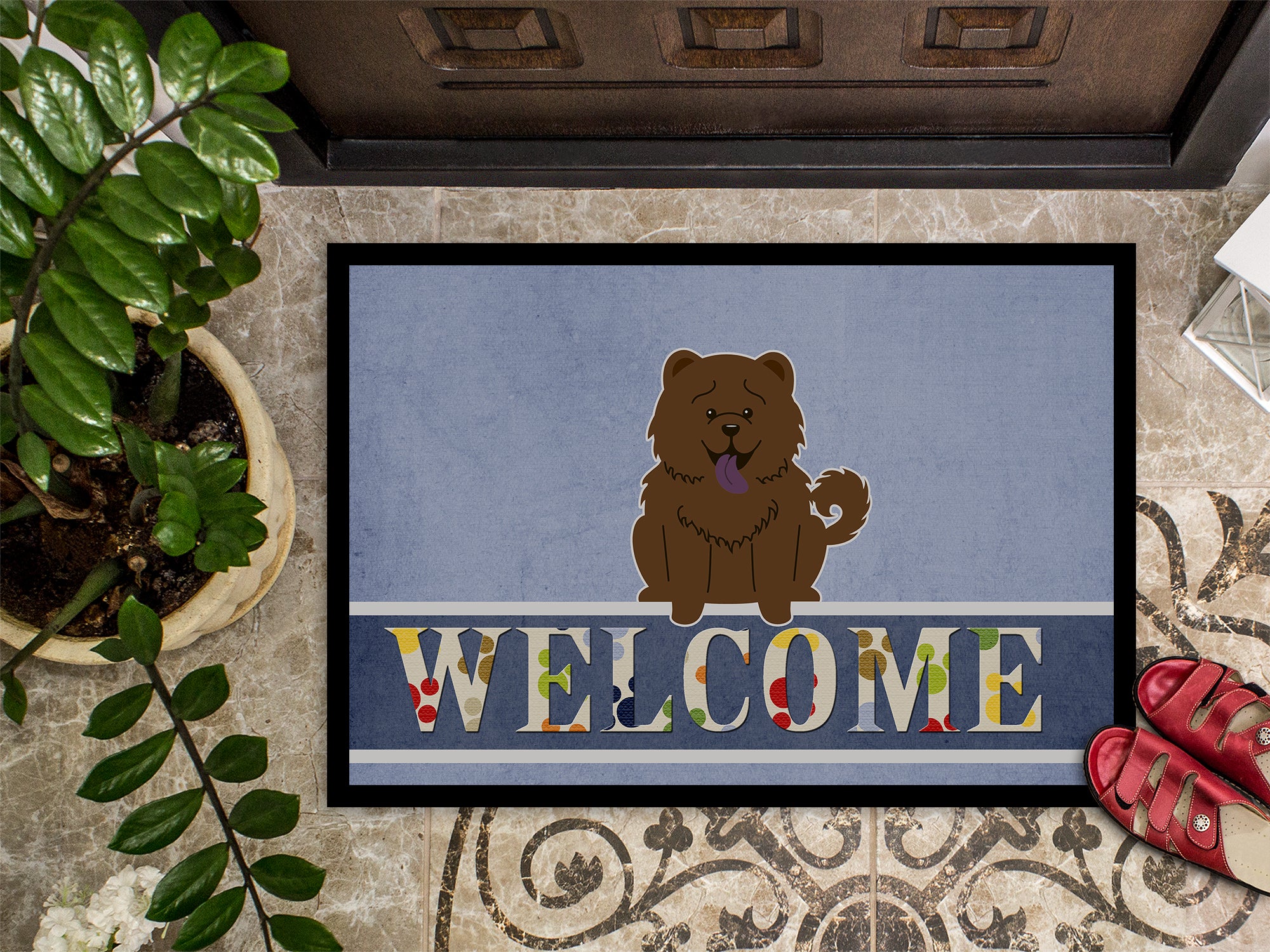 Chow Chow Chocolate Welcome Indoor or Outdoor Mat 18x27 BB5722MAT - the-store.com