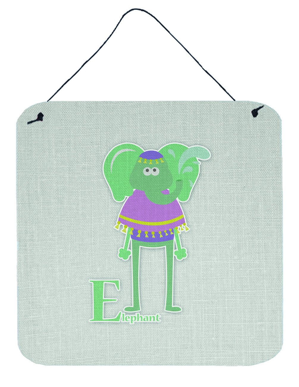 Alphabet E for Elephant Wall or Door Hanging Prints BB5730DS66 by Caroline's Treasures