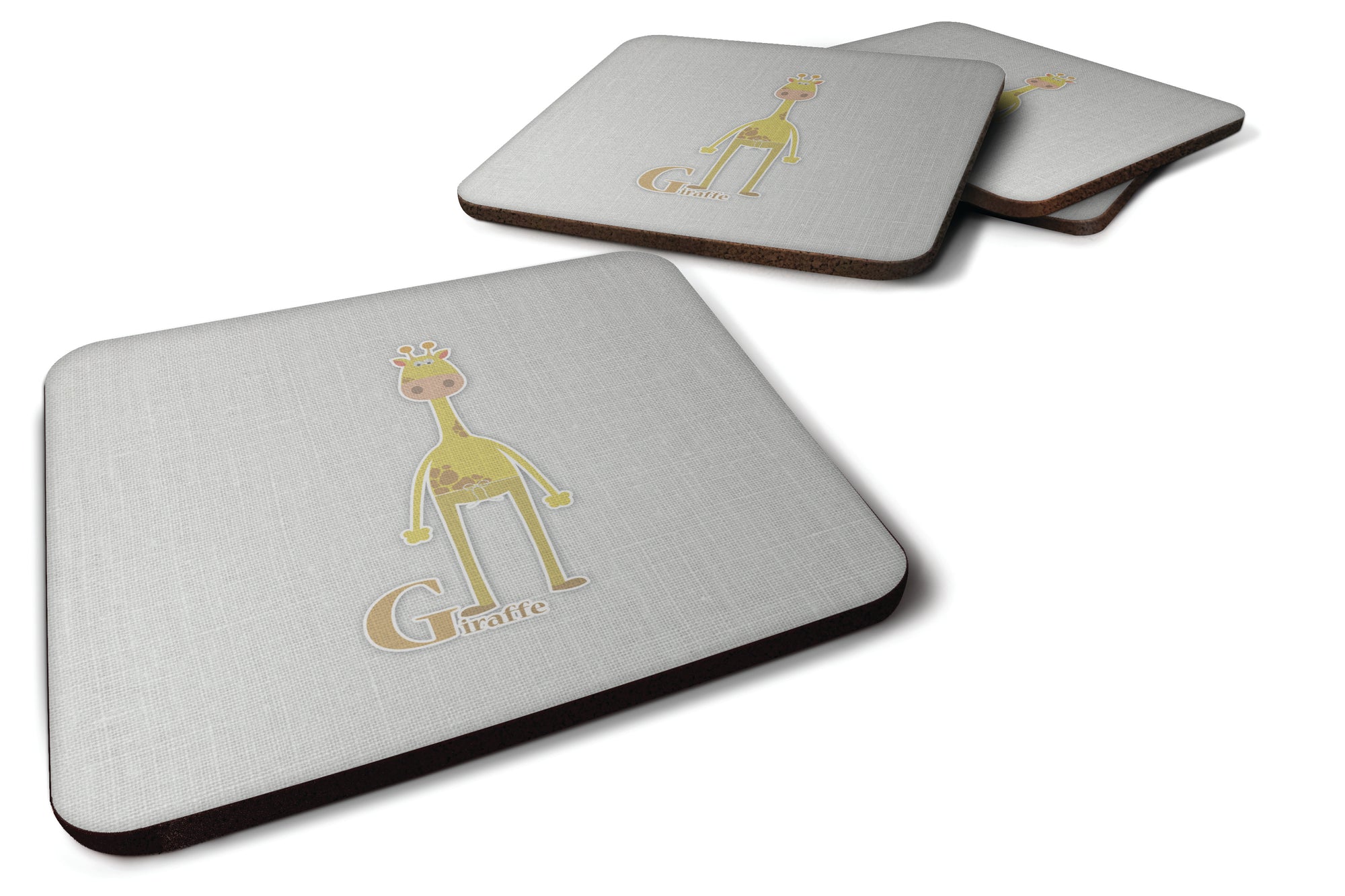 Alphabet G for Giraffe Foam Coaster Set of 4 BB5732FC - the-store.com