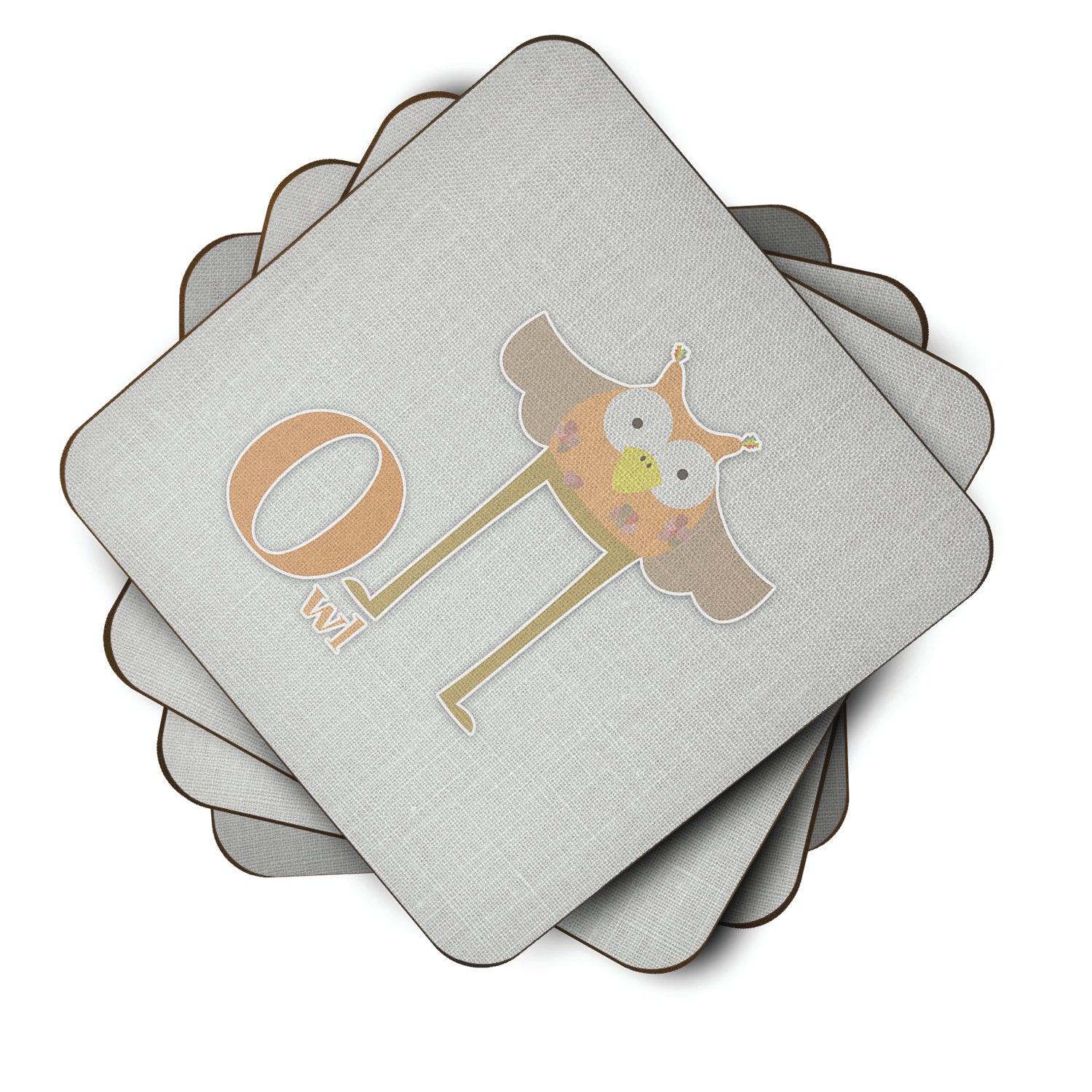 Alphabet O for Owl Foam Coaster Set of 4 BB5740FC - the-store.com