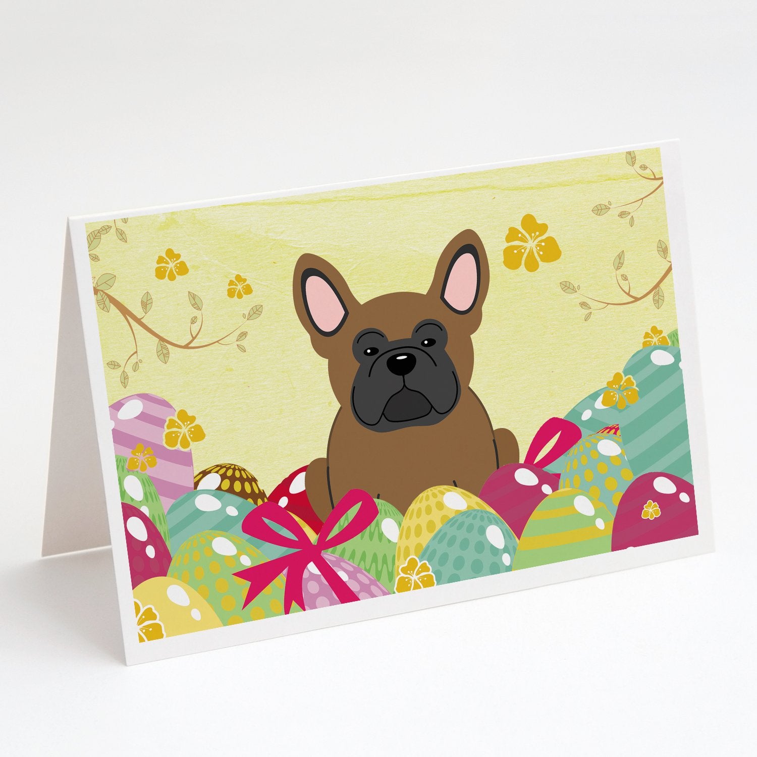 Buy this Easter Eggs French Bulldog Brown Greeting Cards and Envelopes Pack of 8