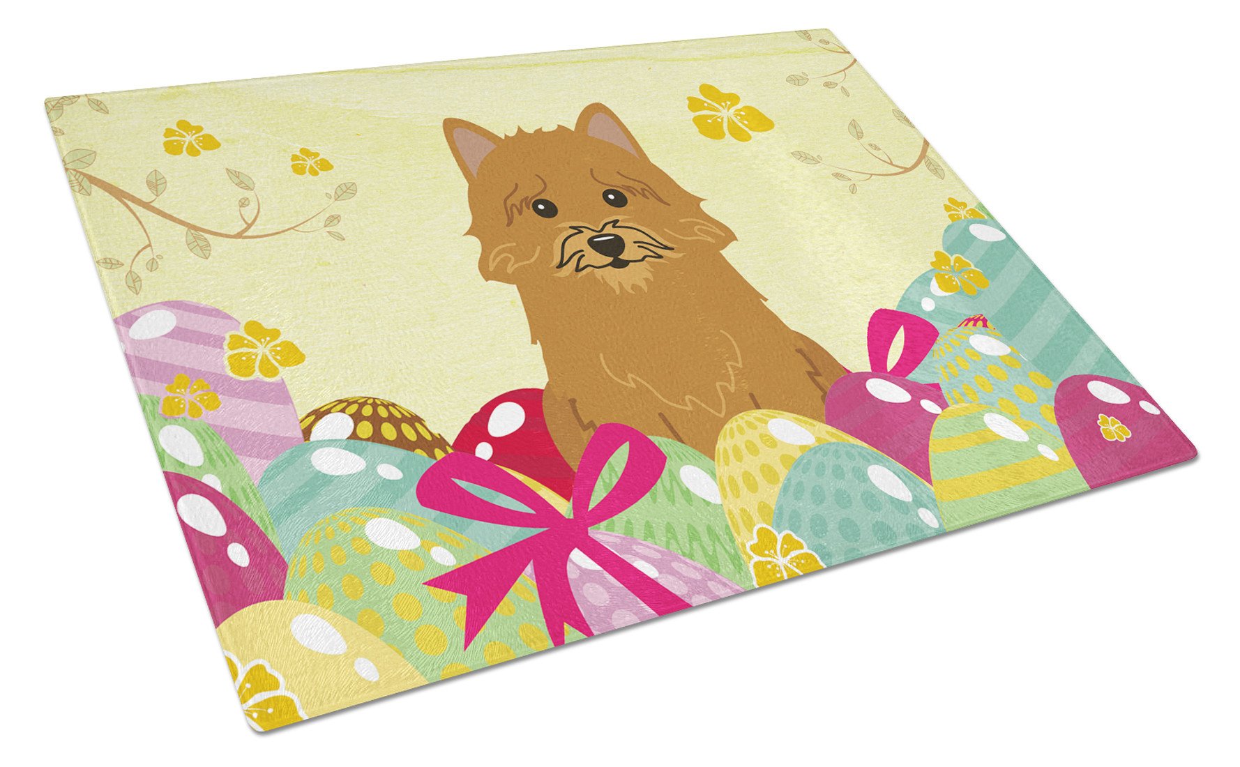Easter Eggs Norwich Terrier Glass Cutting Board Large BB6020LCB by Caroline's Treasures