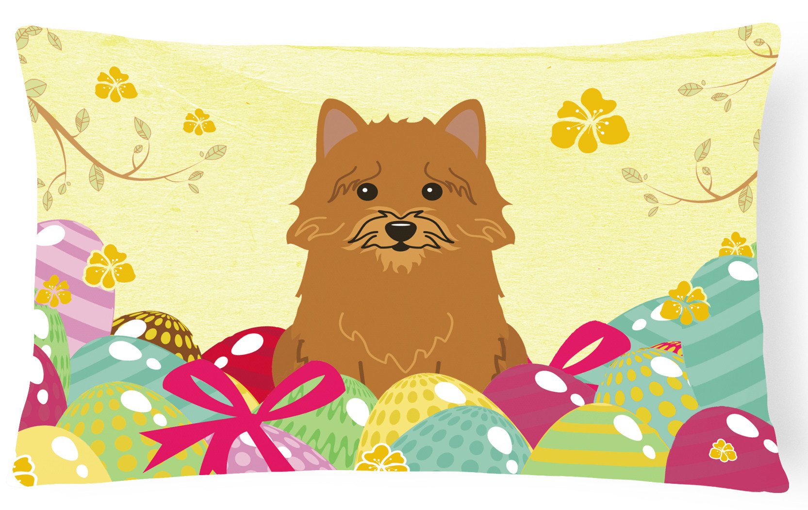 Easter Eggs Norwich Terrier Canvas Fabric Decorative Pillow BB6020PW1216 by Caroline's Treasures