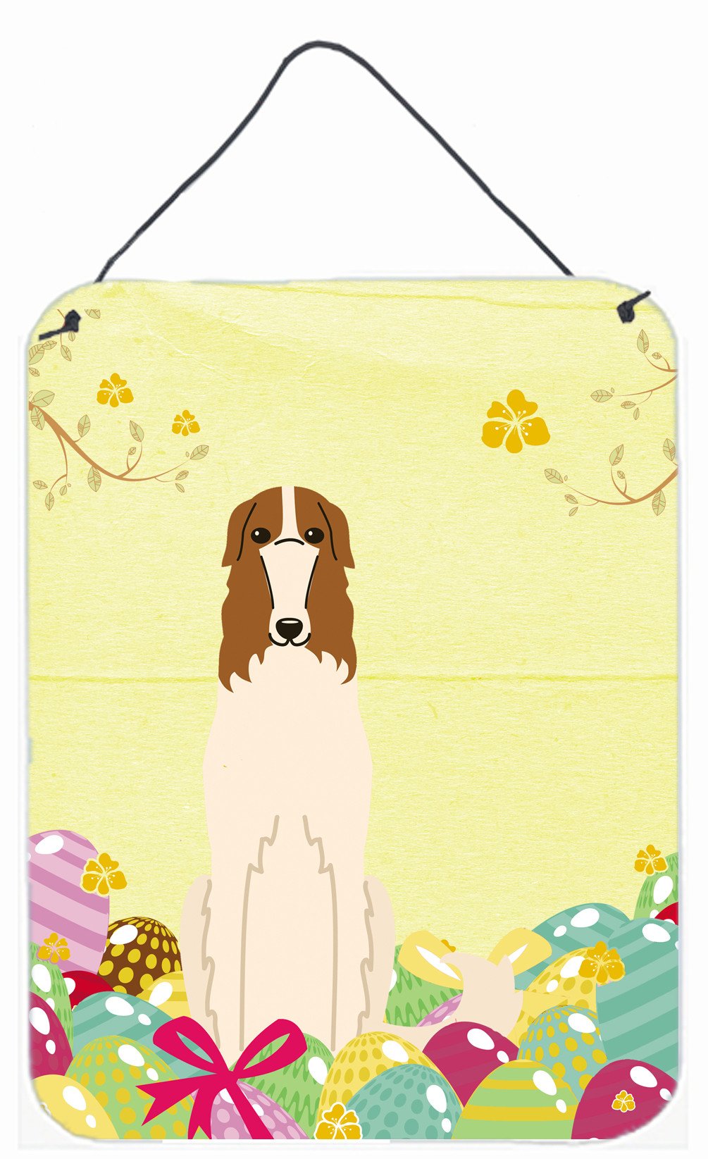 Easter Eggs Borzoi Wall or Door Hanging Prints BB6023DS1216 by Caroline's Treasures