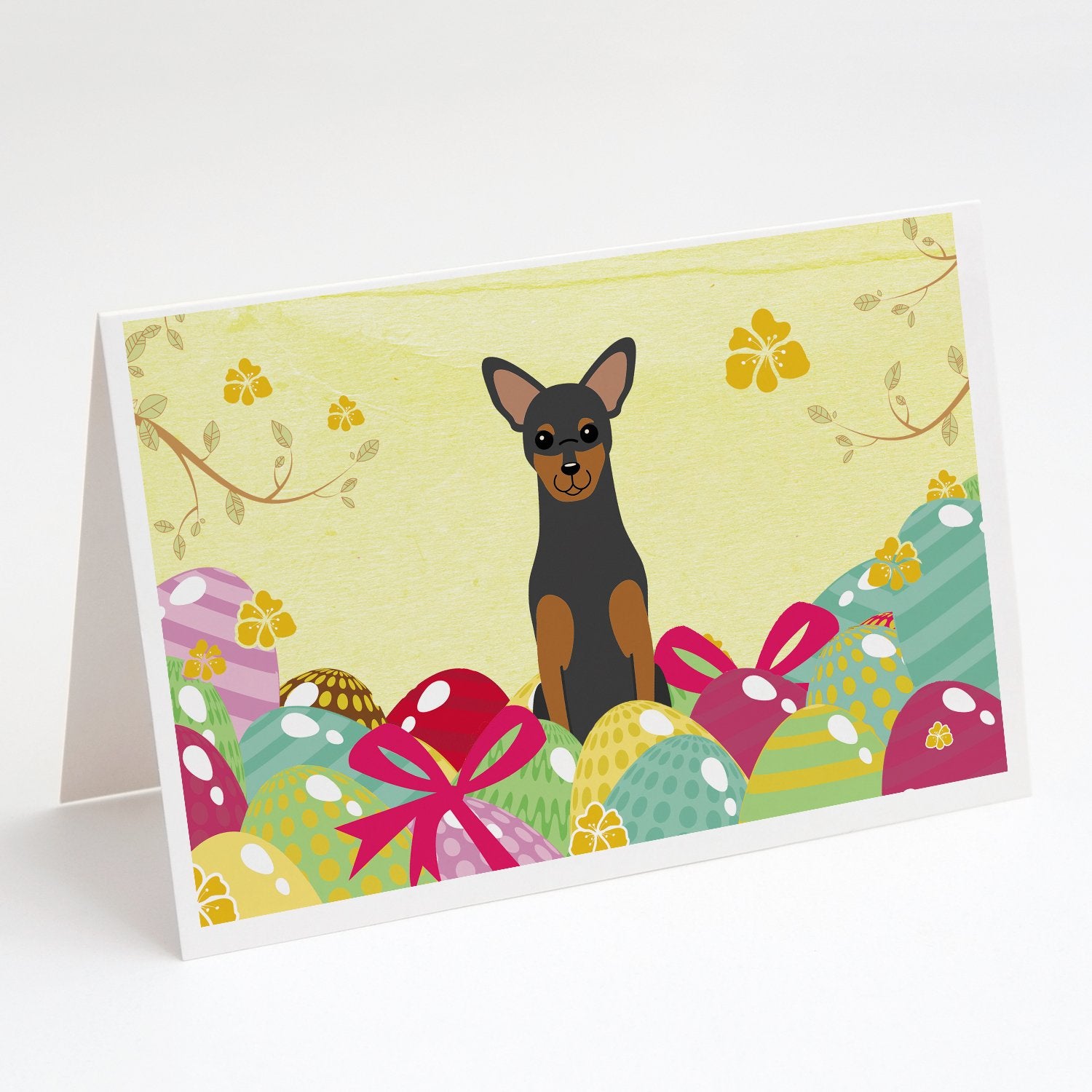 Buy this Easter Eggs Manchester Terrier Greeting Cards and Envelopes Pack of 8