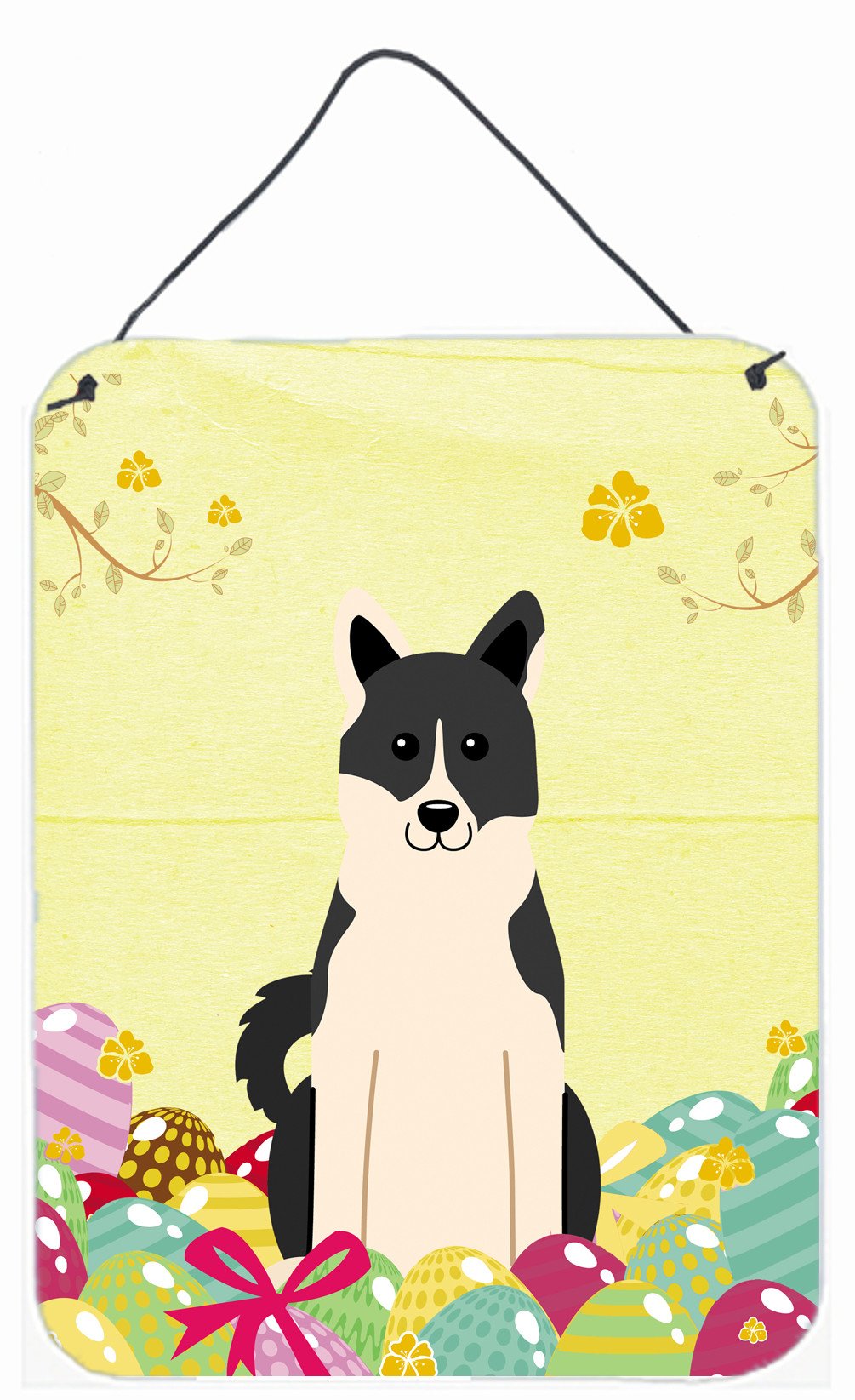 Easter Eggs Russo-European Laika Spitz Wall or Door Hanging Prints BB6029DS1216 by Caroline's Treasures