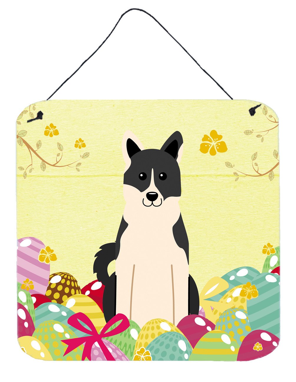 Easter Eggs Russo-European Laika Spitz Wall or Door Hanging Prints BB6029DS66 by Caroline's Treasures