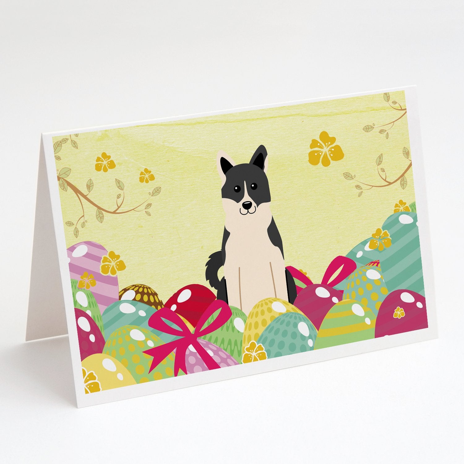 Buy this Easter Eggs Russo-European Laika Spitz Greeting Cards and Envelopes Pack of 8