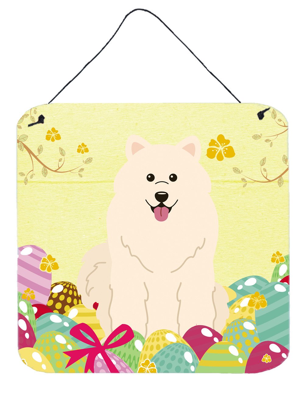 Easter Eggs Samoyed Wall or Door Hanging Prints BB6030DS66 by Caroline's Treasures