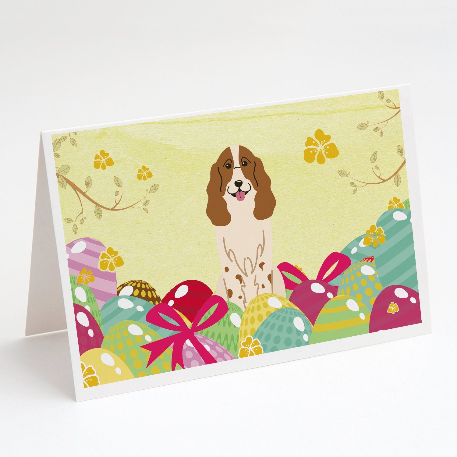 Buy this Easter Eggs Russian Spaniel Greeting Cards and Envelopes Pack of 8