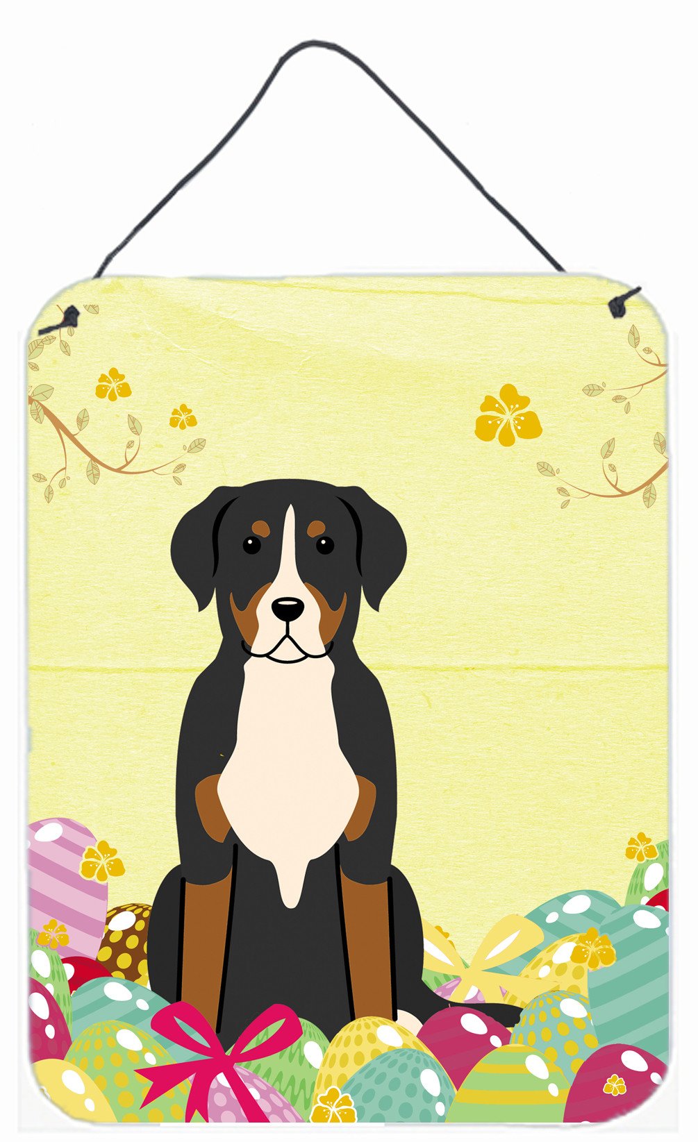 Easter Eggs Greater Swiss Mountain Dog Wall or Door Hanging Prints BB6037DS1216 by Caroline's Treasures