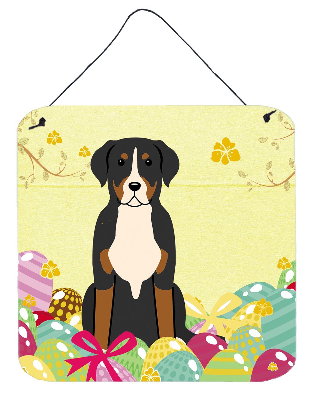 Easter Eggs Greater Swiss Mountain Dog Wall or Door Hanging Prints BB6037DS66 by Caroline's Treasures