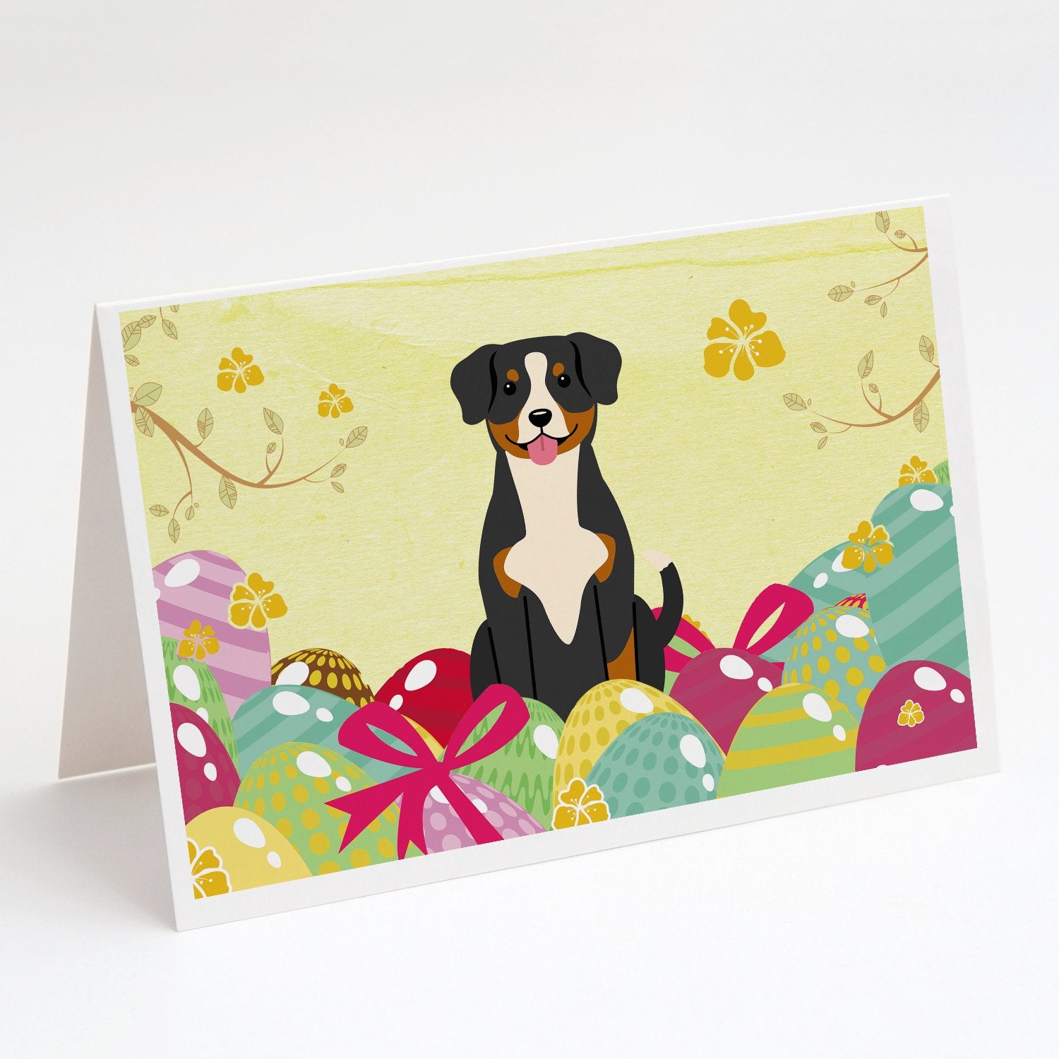 Buy this Easter Eggs Entlebucher Greeting Cards and Envelopes Pack of 8