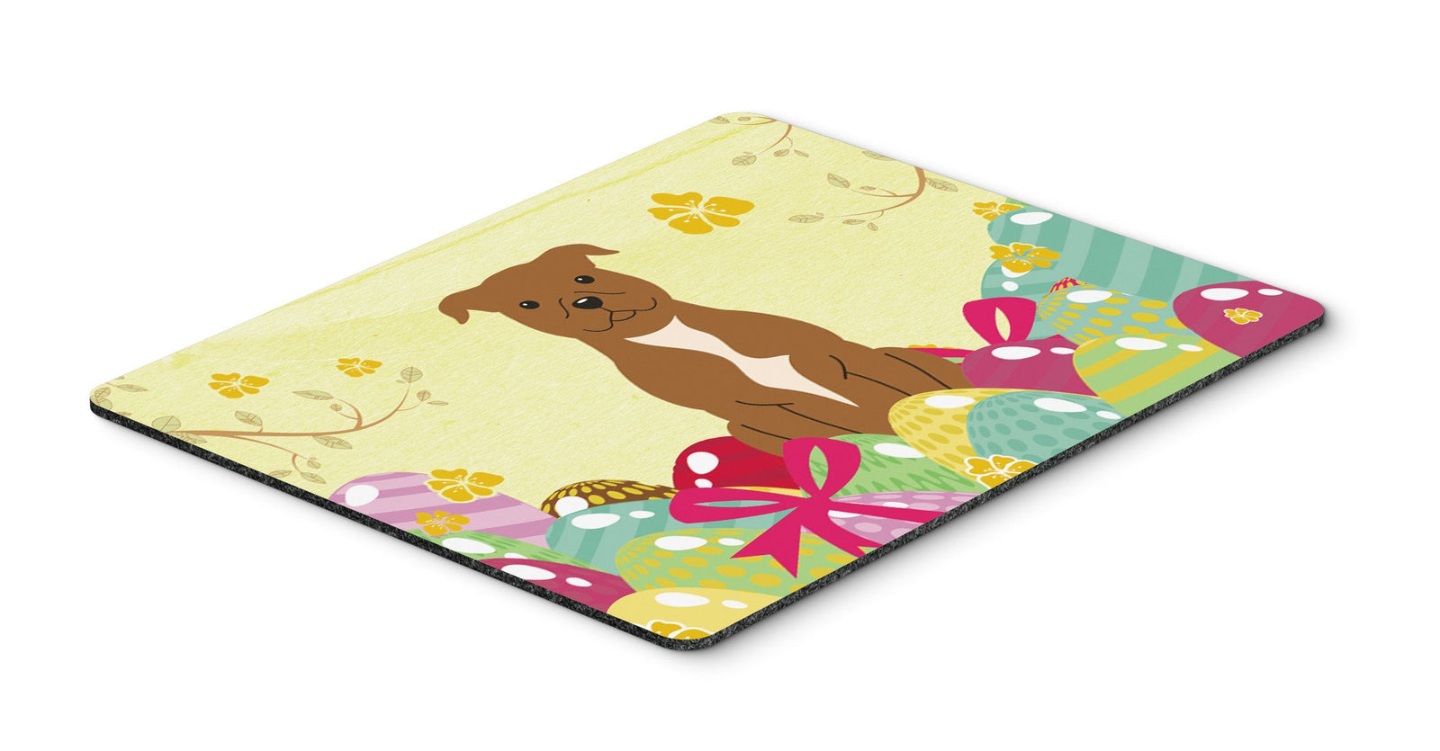 Easter Eggs Staffordshire Bull Terrier Brown Mouse Pad, Hot Pad or Trivet BB6047MP by Caroline's Treasures