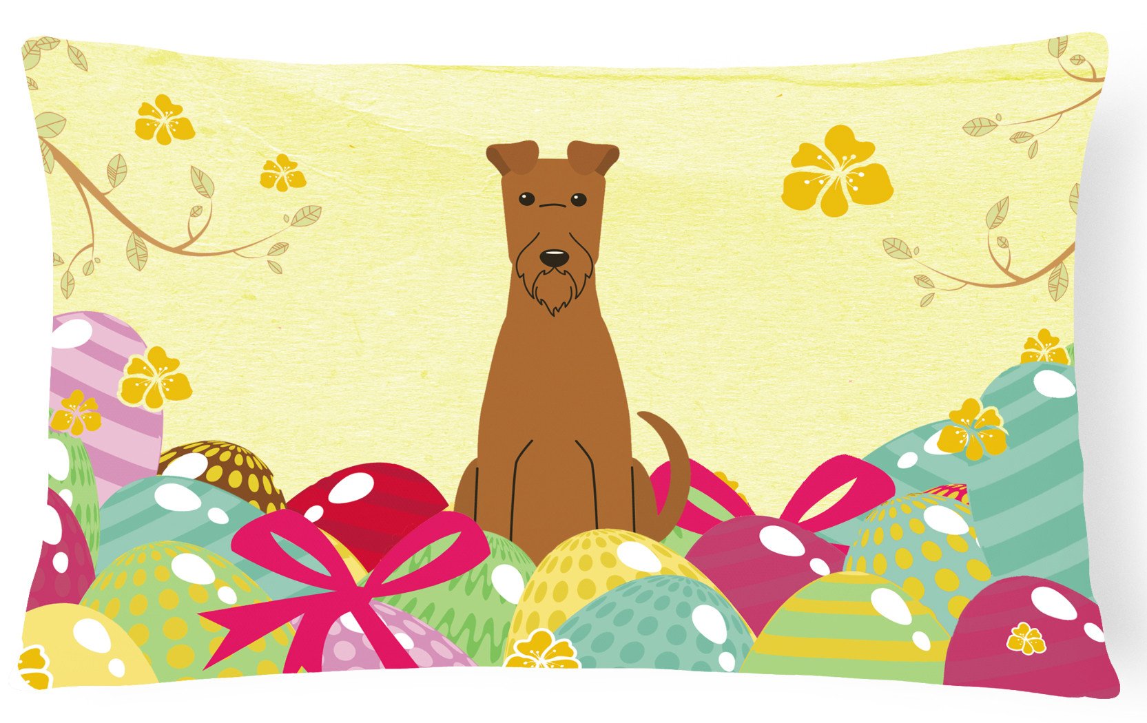Easter Eggs Irish Terrier Canvas Fabric Decorative Pillow BB6062PW1216 by Caroline's Treasures