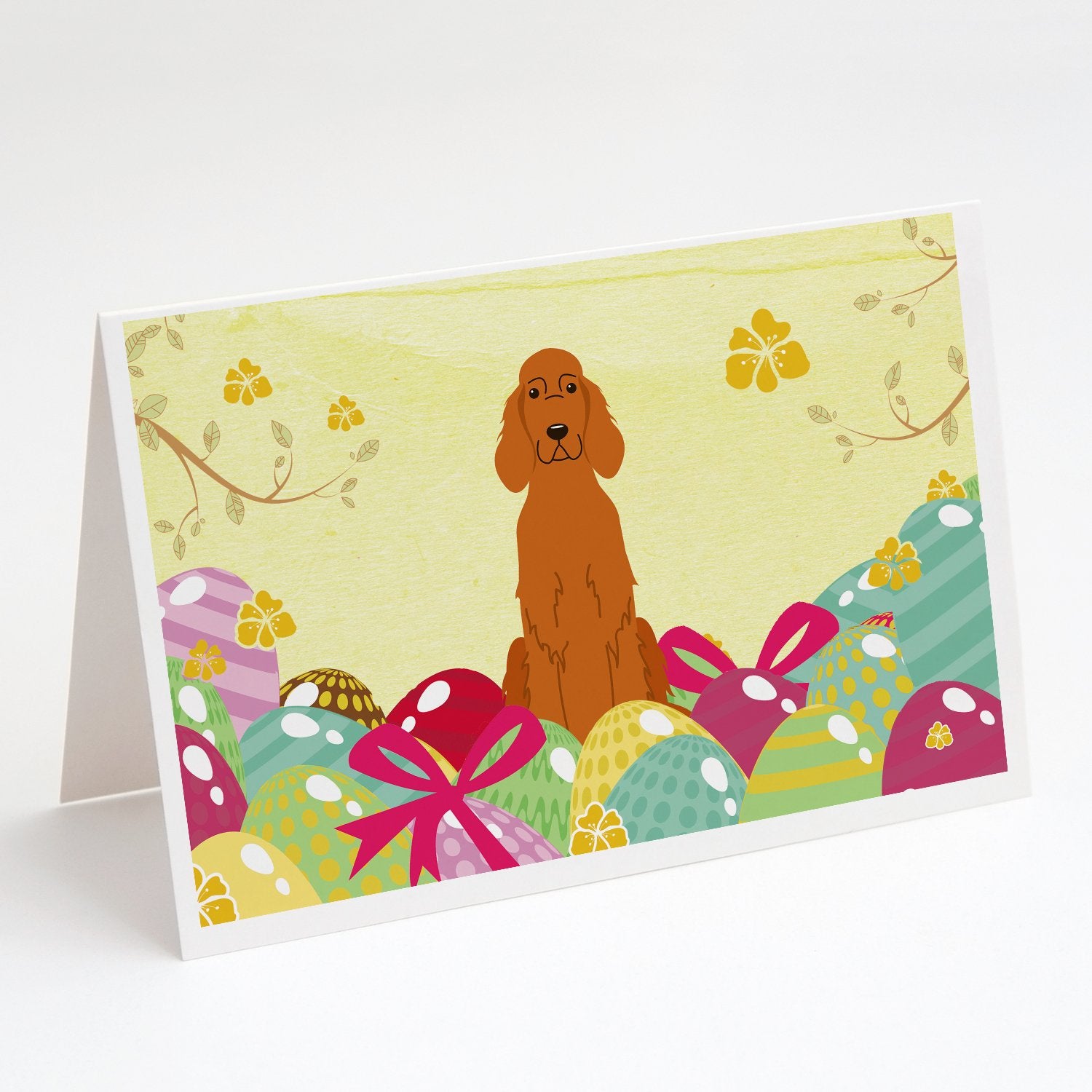 Buy this Easter Eggs Irish Setter Greeting Cards and Envelopes Pack of 8