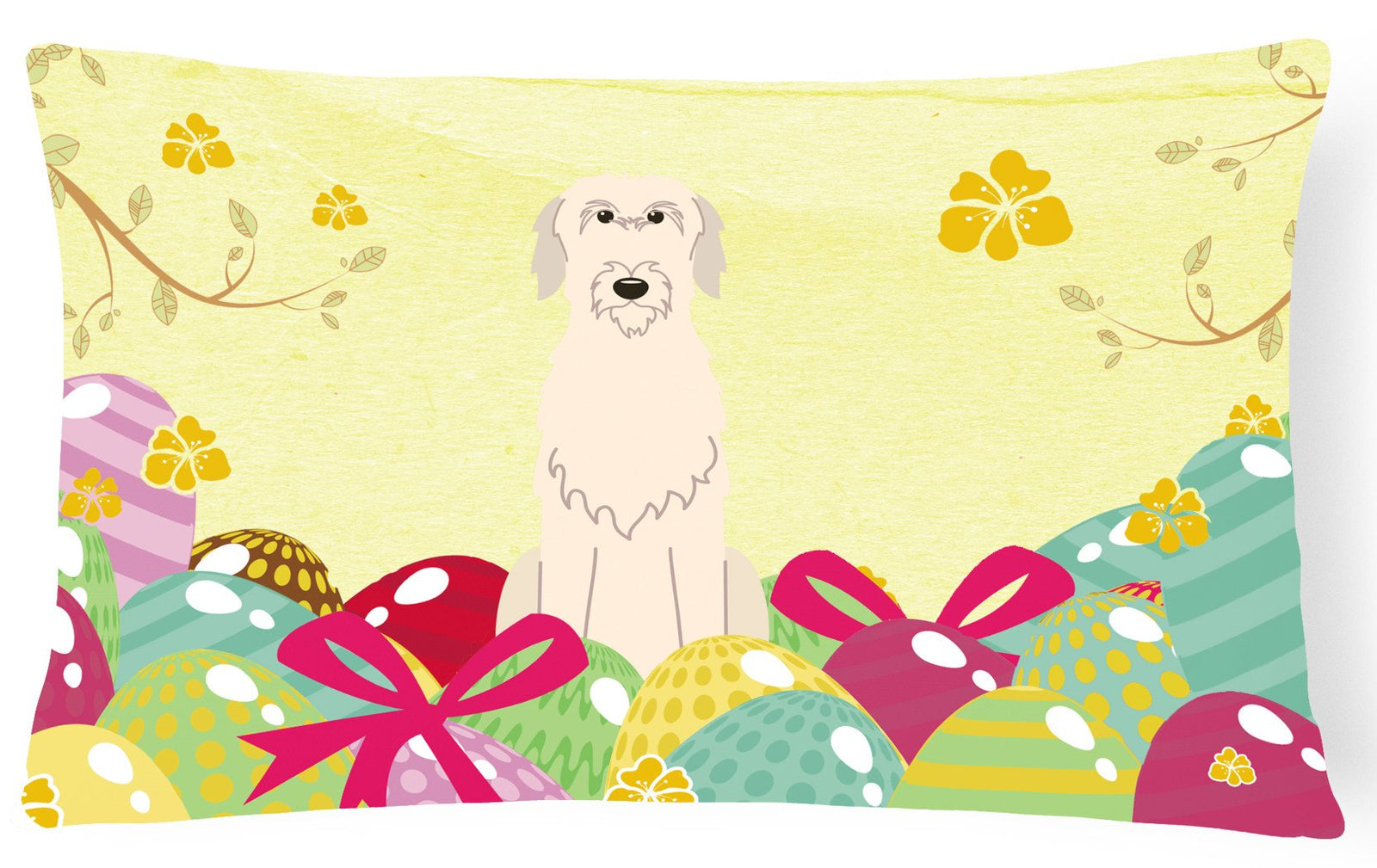 Easter Eggs Irish Wolfhound Canvas Fabric Decorative Pillow BB6065PW1216 by Caroline's Treasures