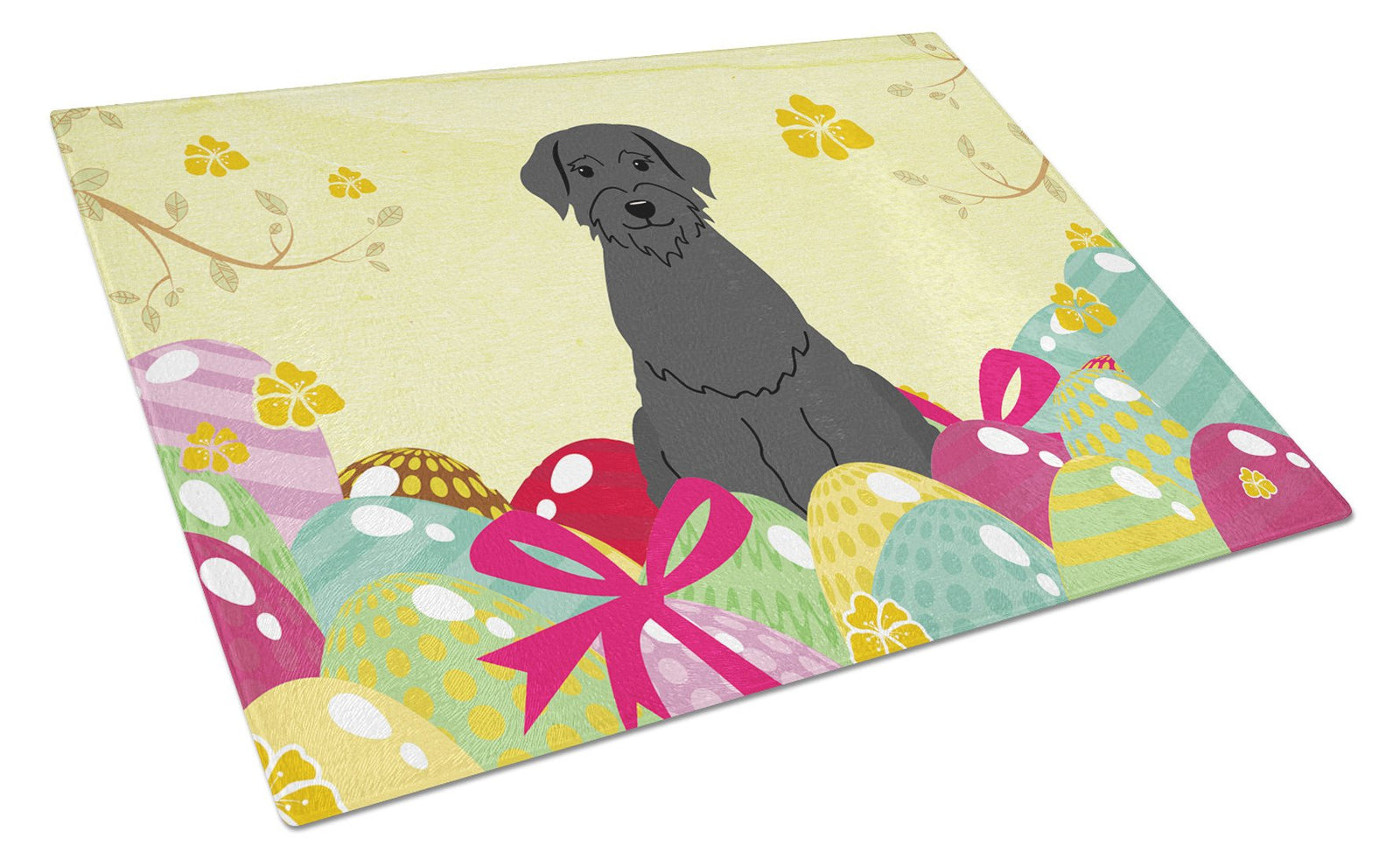 Easter Eggs Giant Schnauzer Glass Cutting Board Large BB6066LCB by Caroline's Treasures