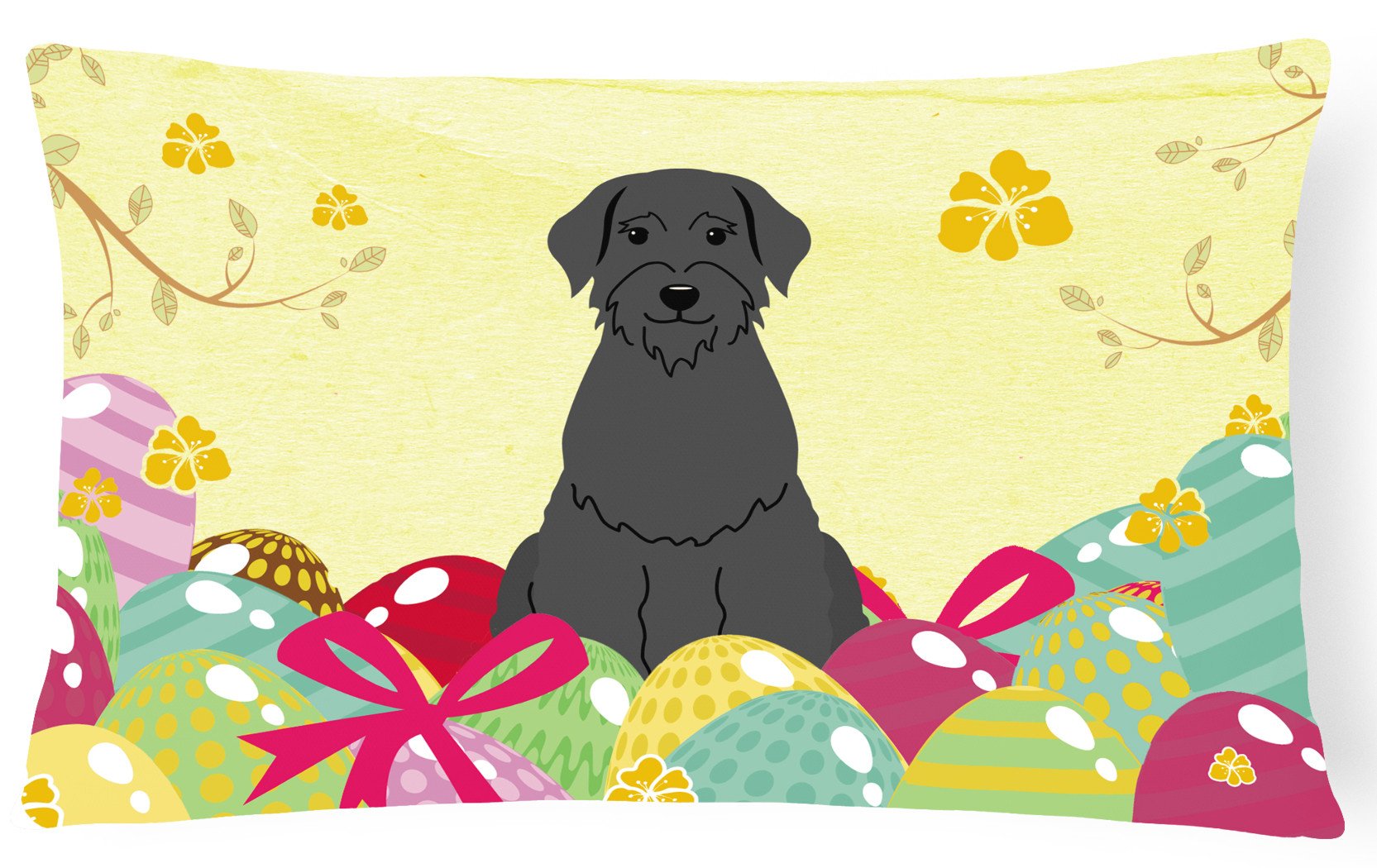 Easter Eggs Giant Schnauzer Canvas Fabric Decorative Pillow BB6066PW1216 by Caroline's Treasures