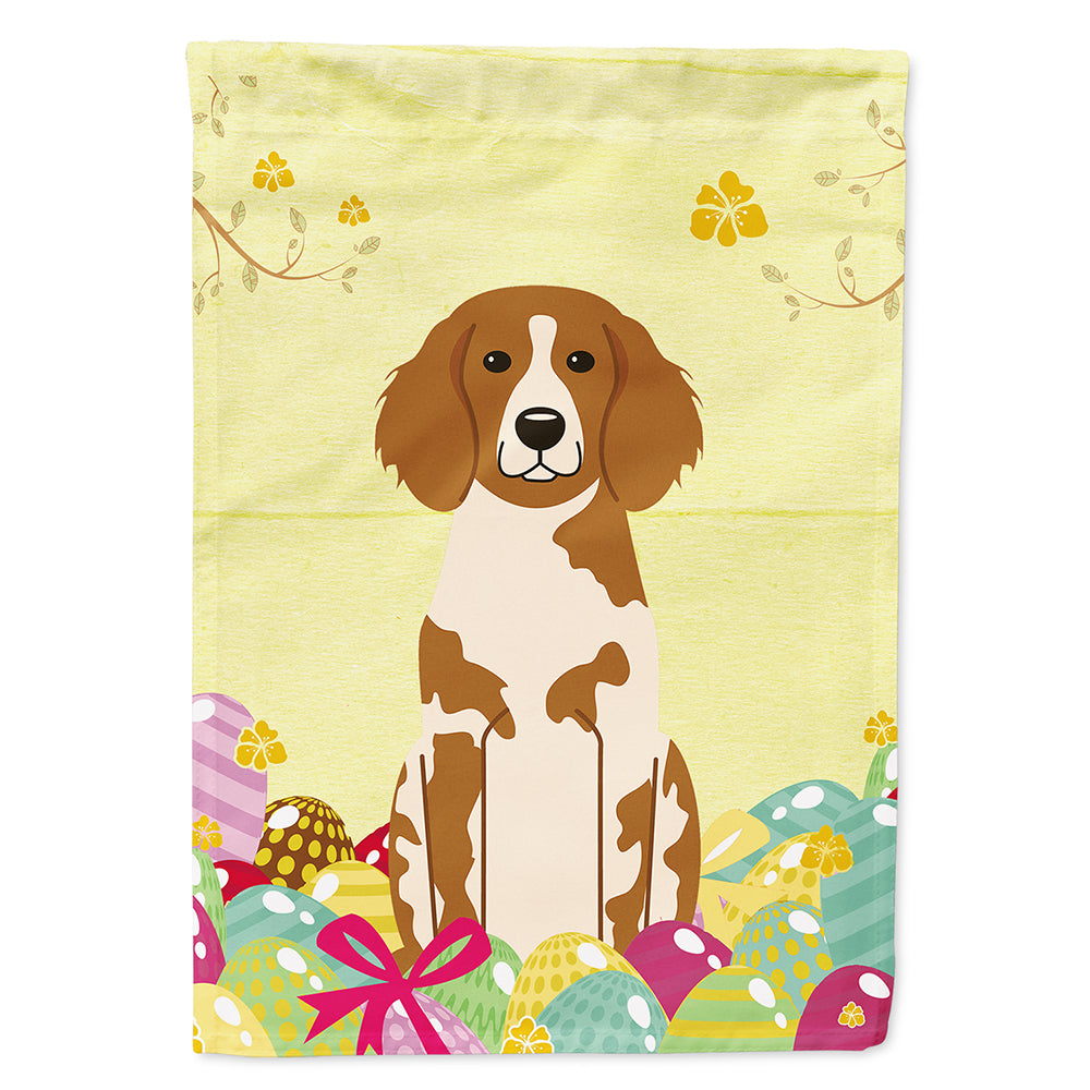 Easter Eggs Brittany Spaniel Flag Canvas House Size BB6072CHF