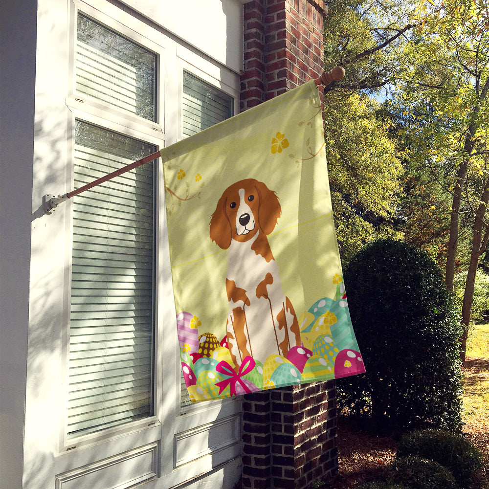 Easter Eggs Brittany Spaniel Flag Canvas House Size BB6072CHF