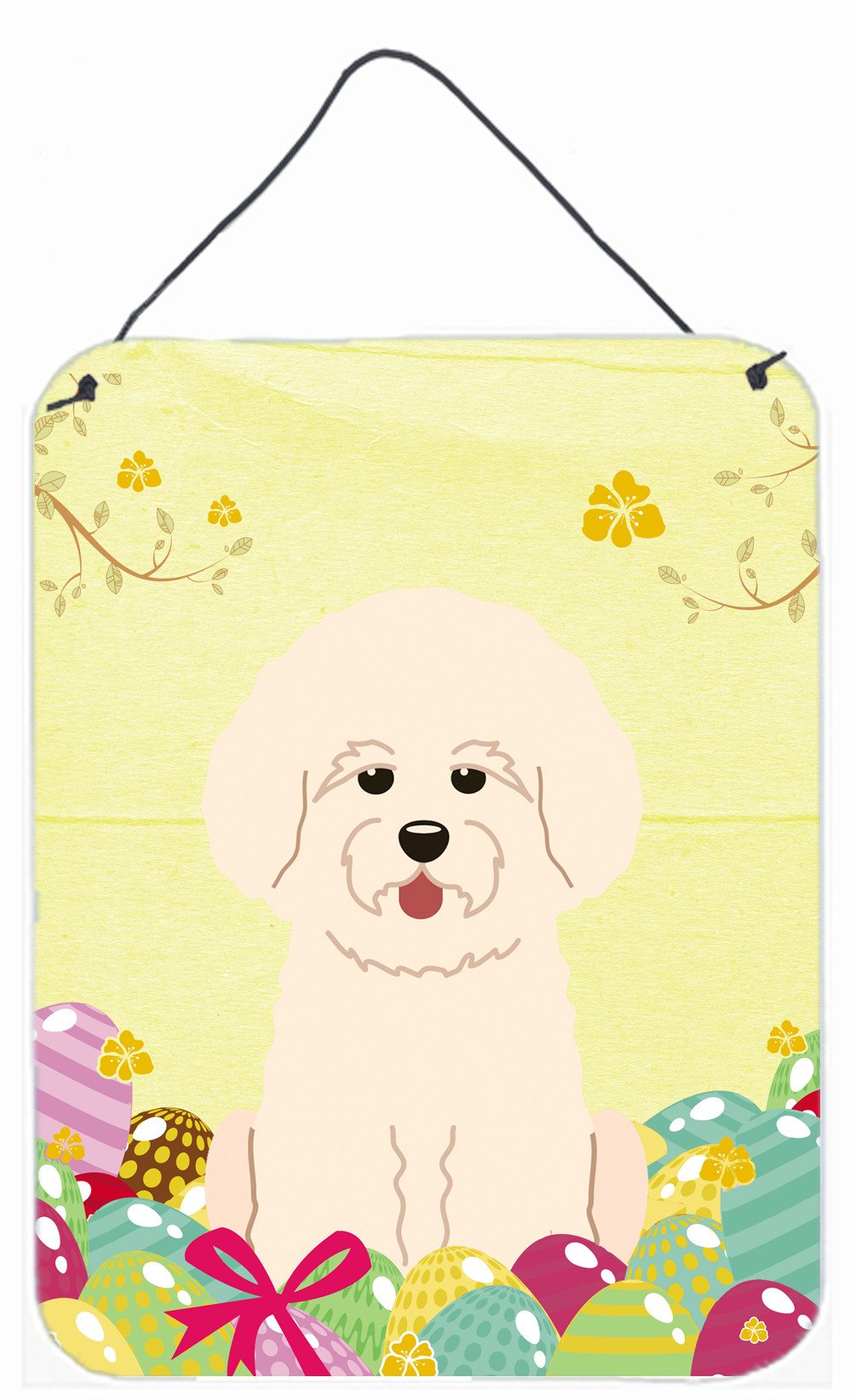 Easter Eggs Bichon Frise Wall or Door Hanging Prints BB6075DS1216 by Caroline's Treasures